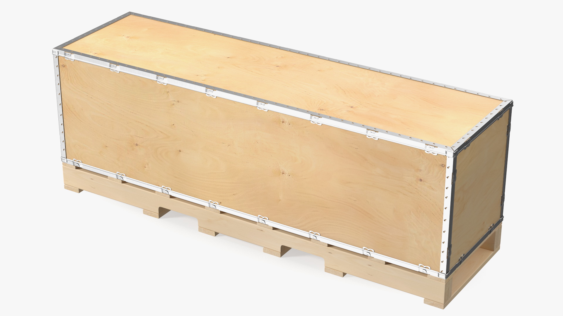 3D model Wooden Box with Pallet 84x24 Inches