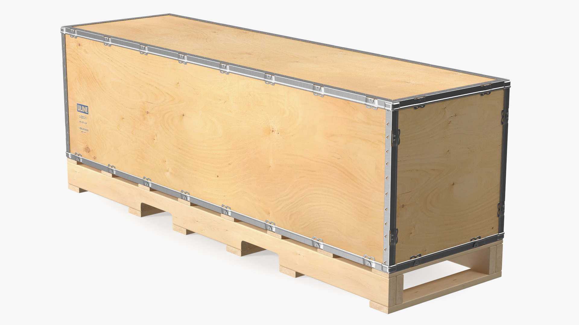 3D model Wooden Box with Pallet 84x24 Inches