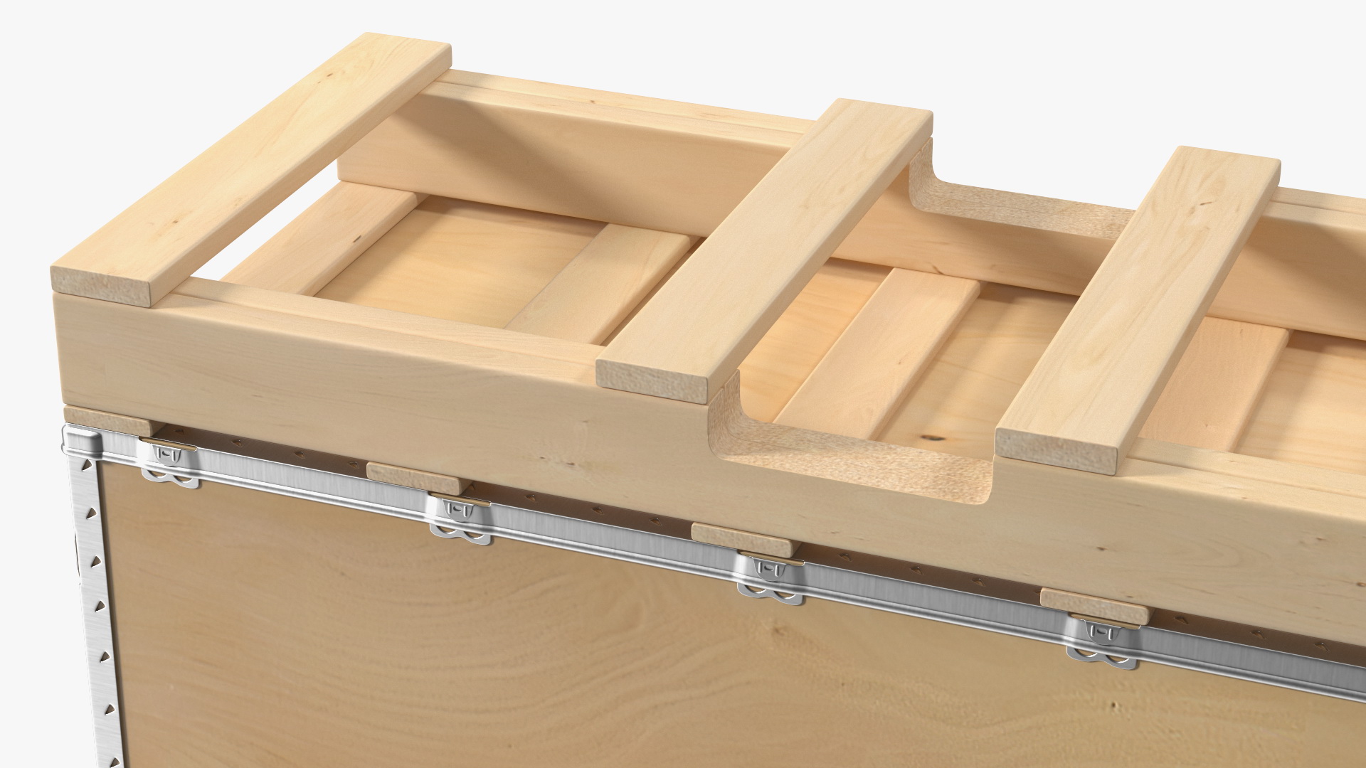 3D model Wooden Box with Pallet 84x24 Inches