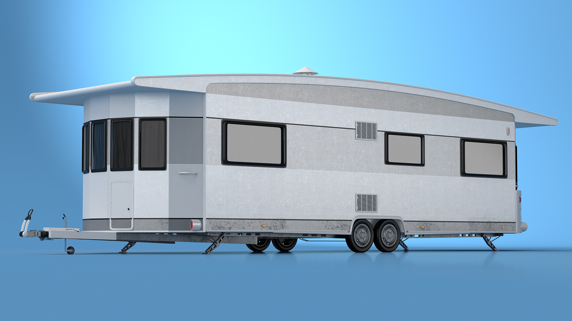 LANDHAUS Hobby Caravan Rigged 3D model