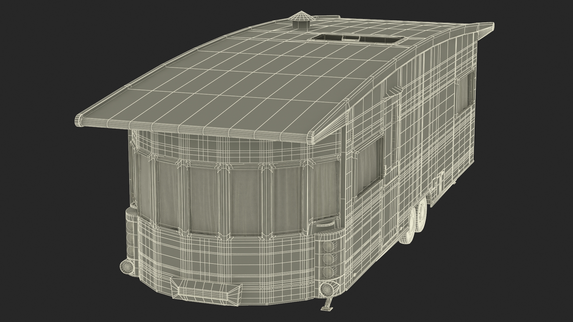 LANDHAUS Hobby Caravan Rigged 3D model