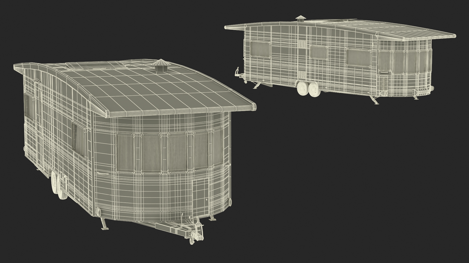 LANDHAUS Hobby Caravan Rigged 3D model