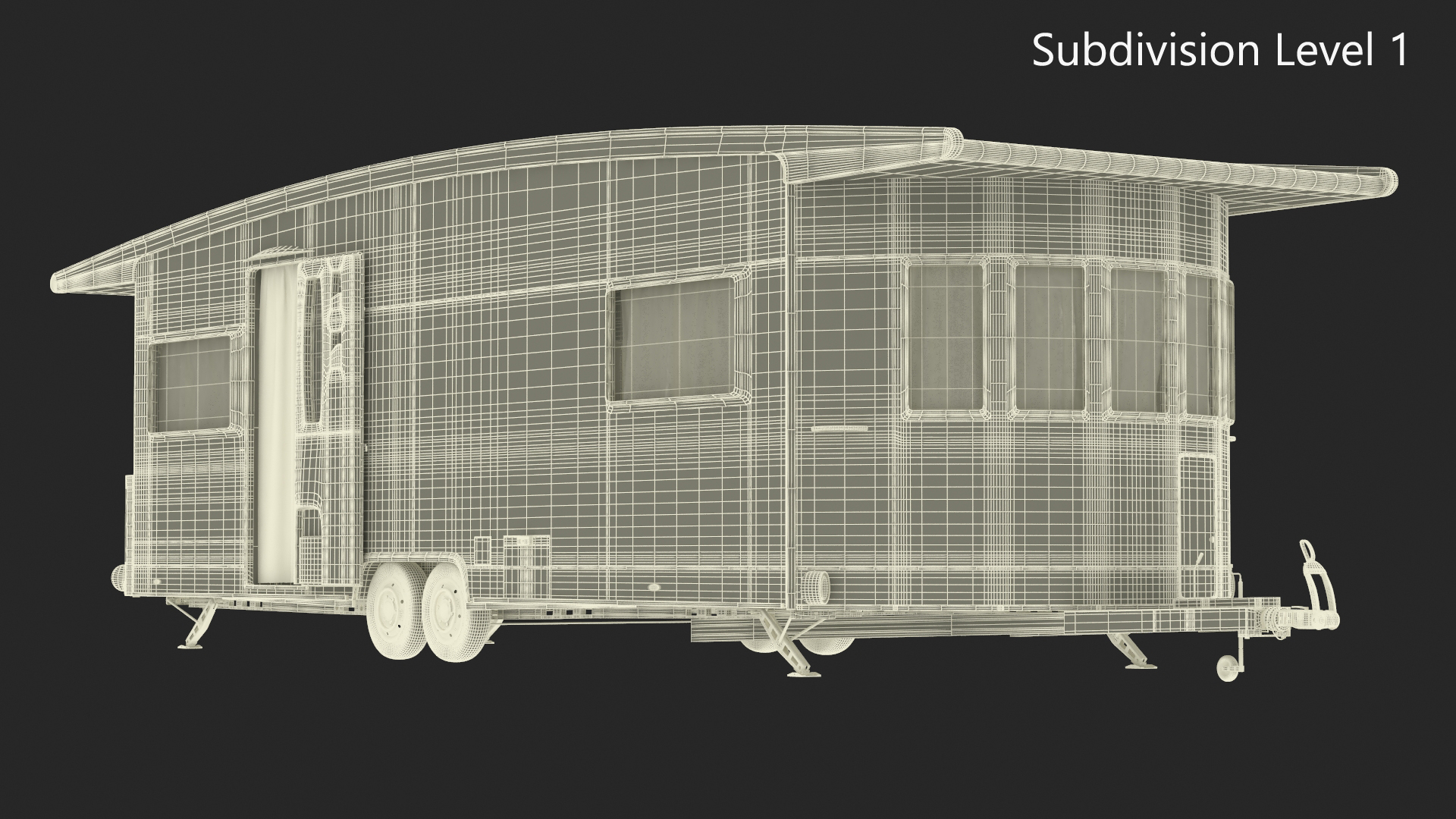 LANDHAUS Hobby Caravan Rigged 3D model