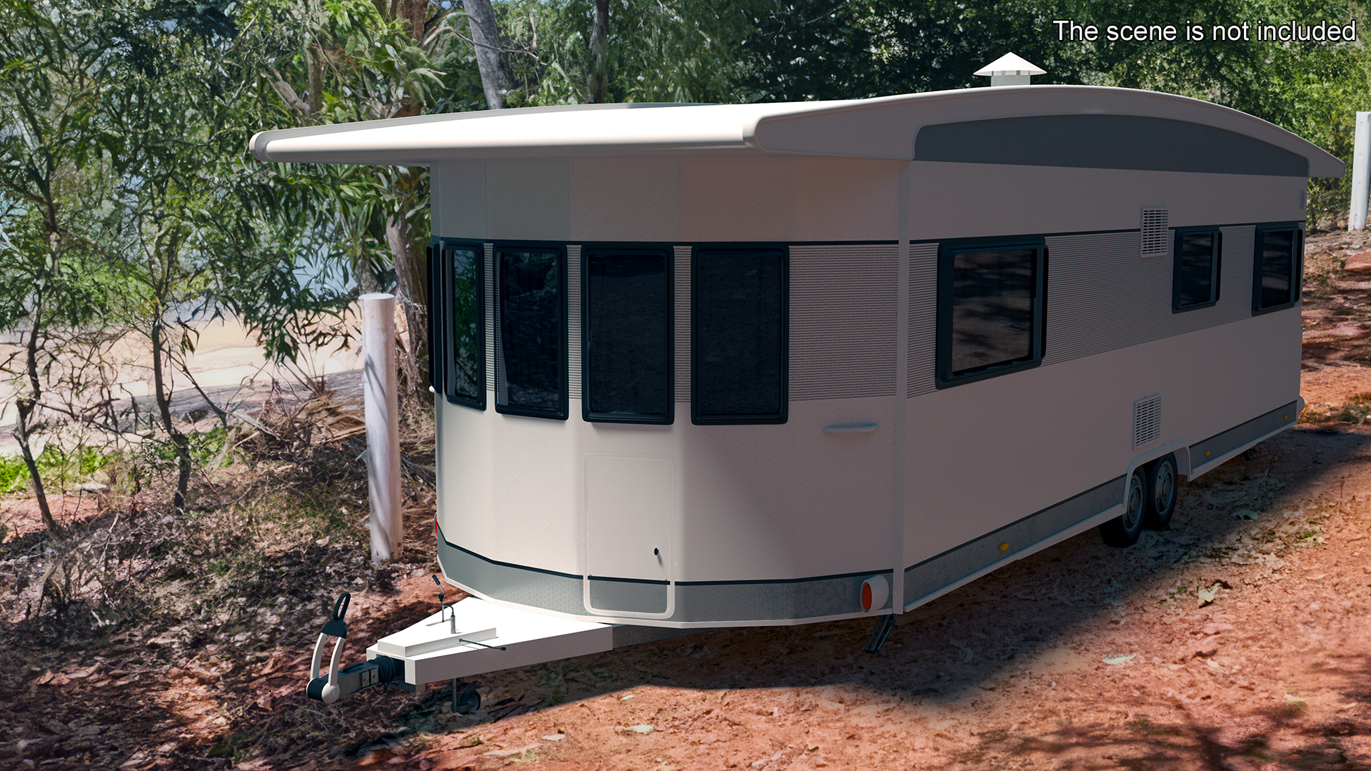 LANDHAUS Hobby Caravan Rigged 3D model