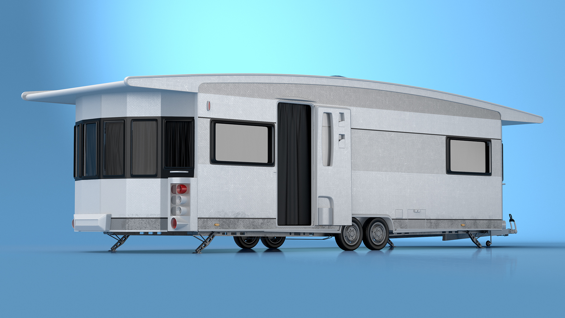 LANDHAUS Hobby Caravan Rigged 3D model