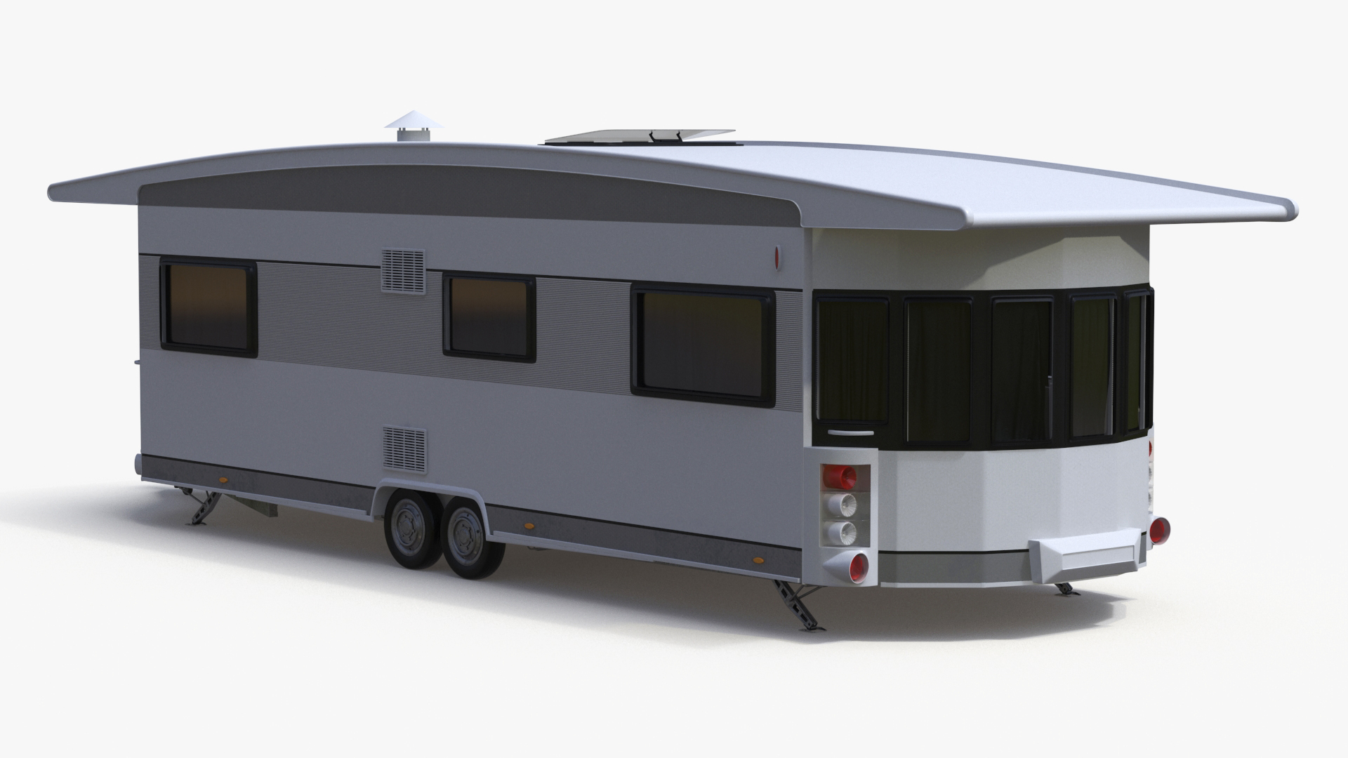 LANDHAUS Hobby Caravan Rigged 3D model