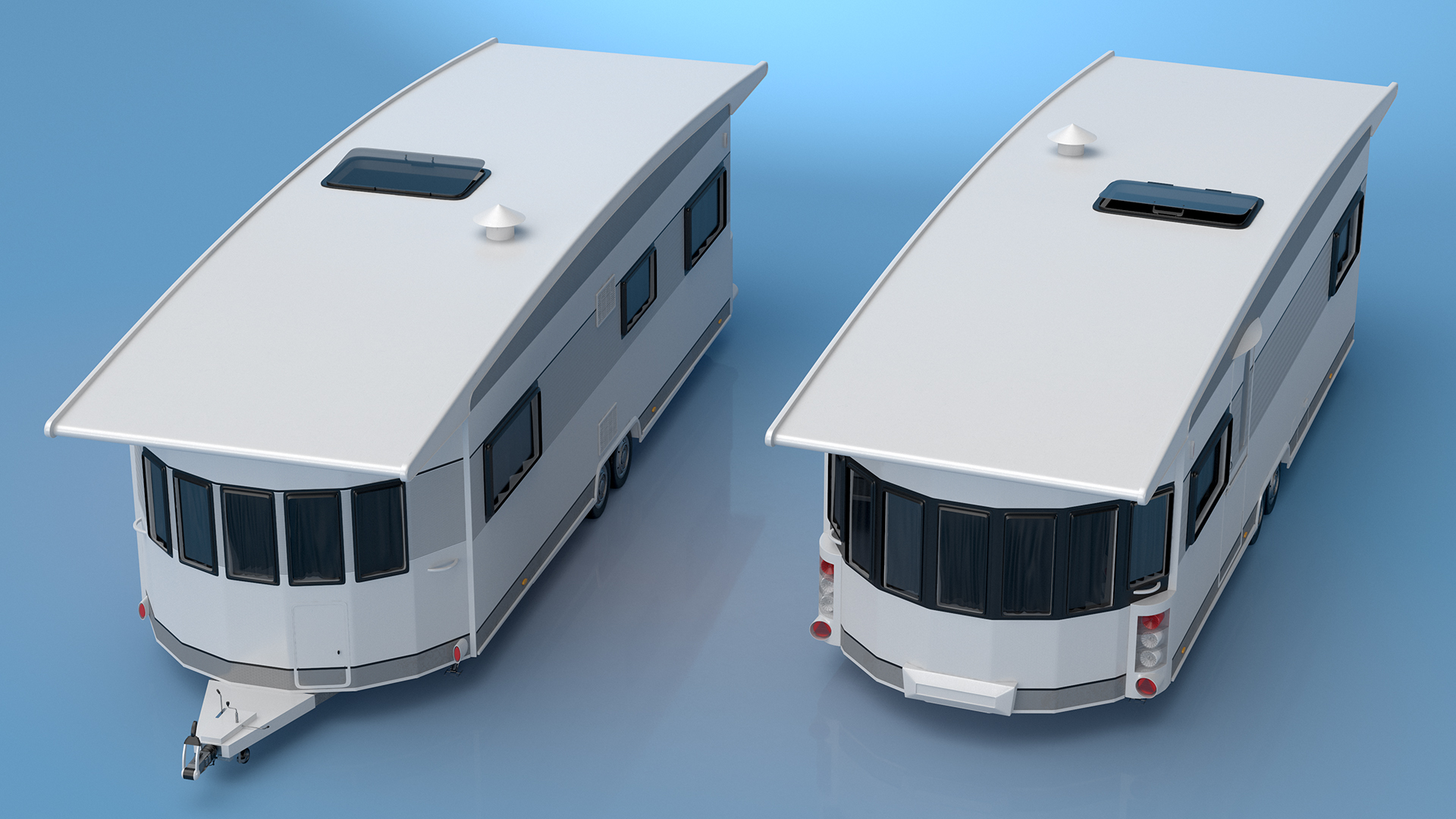 LANDHAUS Hobby Caravan Rigged 3D model