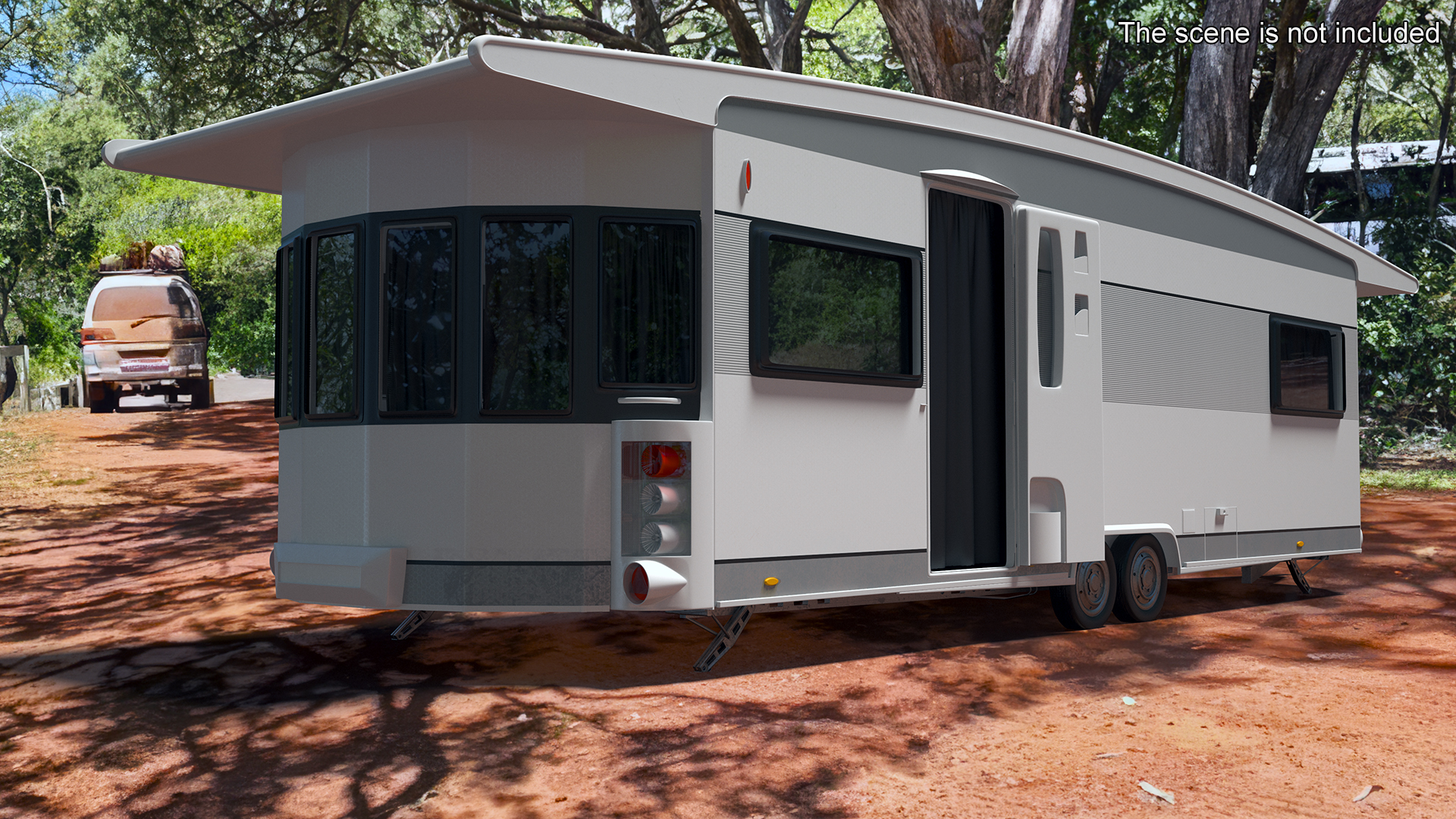 LANDHAUS Hobby Caravan Rigged 3D model