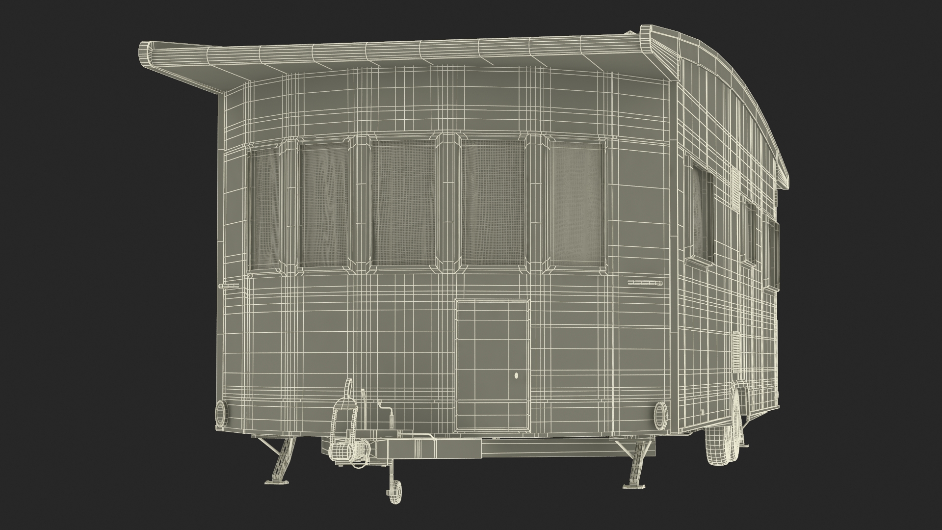 LANDHAUS Hobby Caravan Rigged 3D model