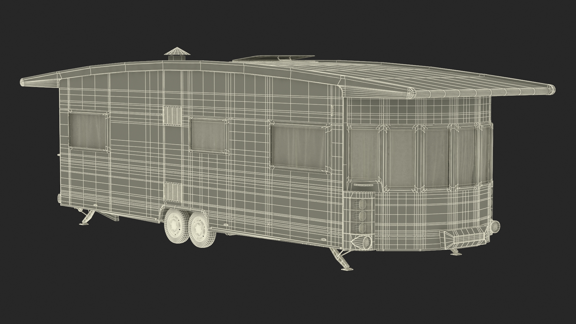 LANDHAUS Hobby Caravan Rigged 3D model