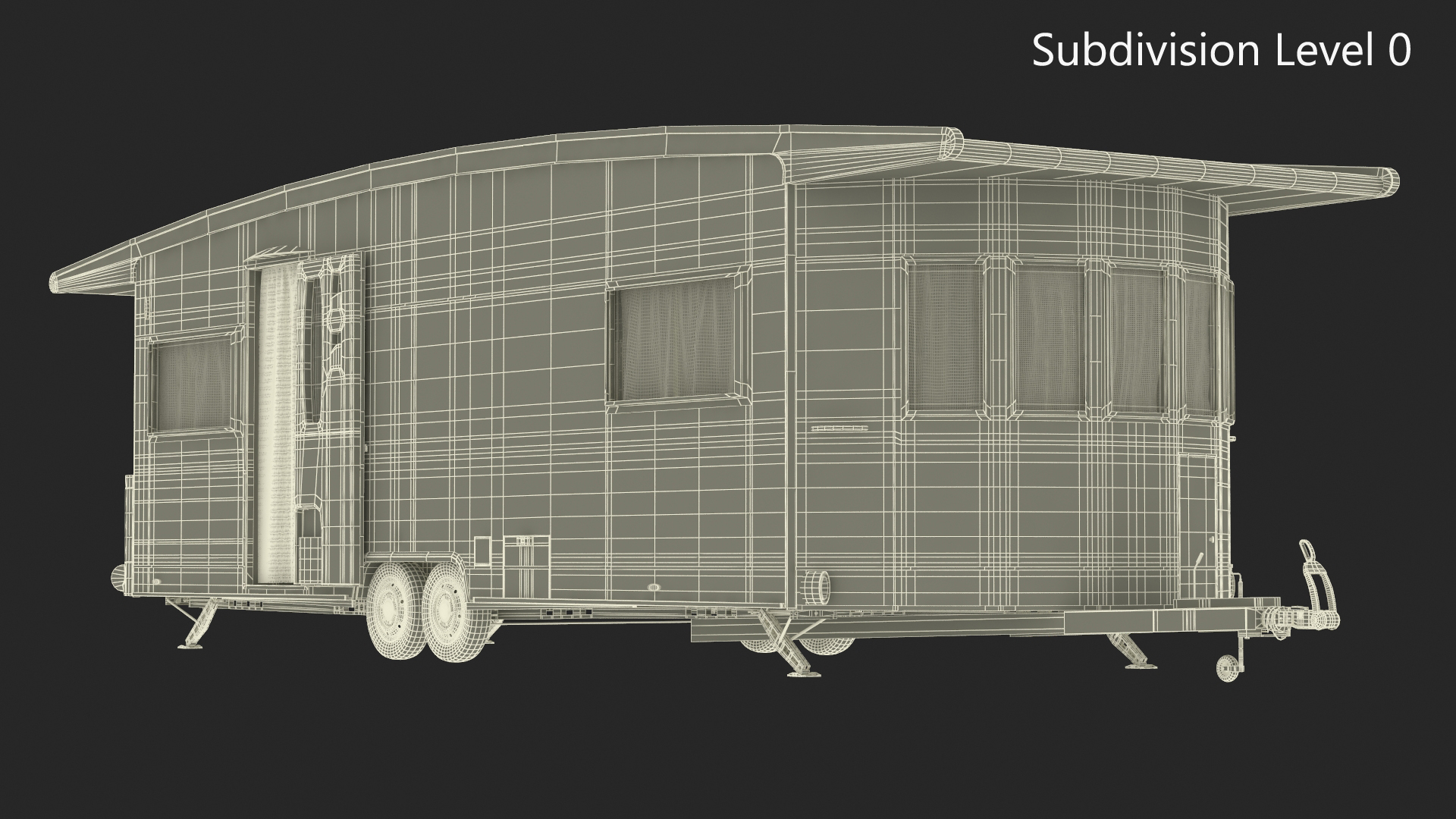 LANDHAUS Hobby Caravan Rigged 3D model
