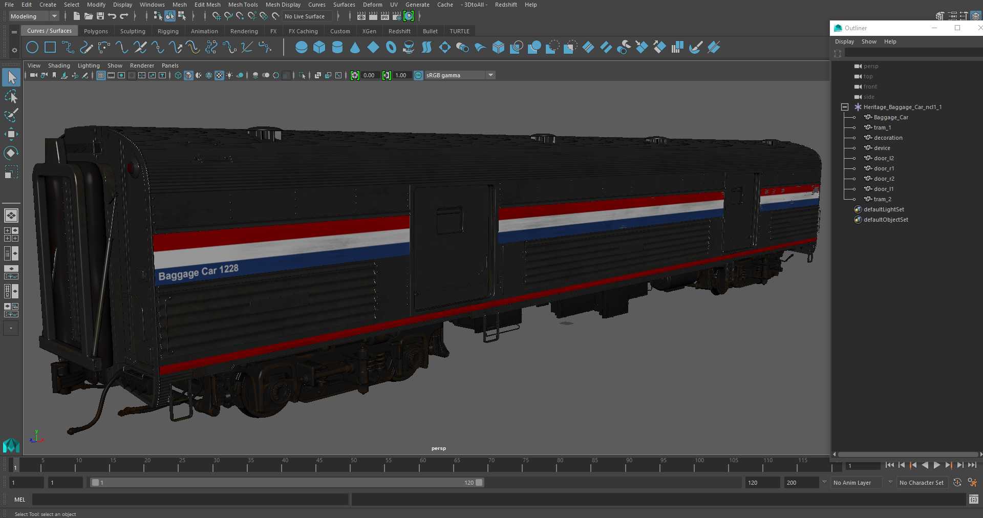 3D model Heritage Baggage Car