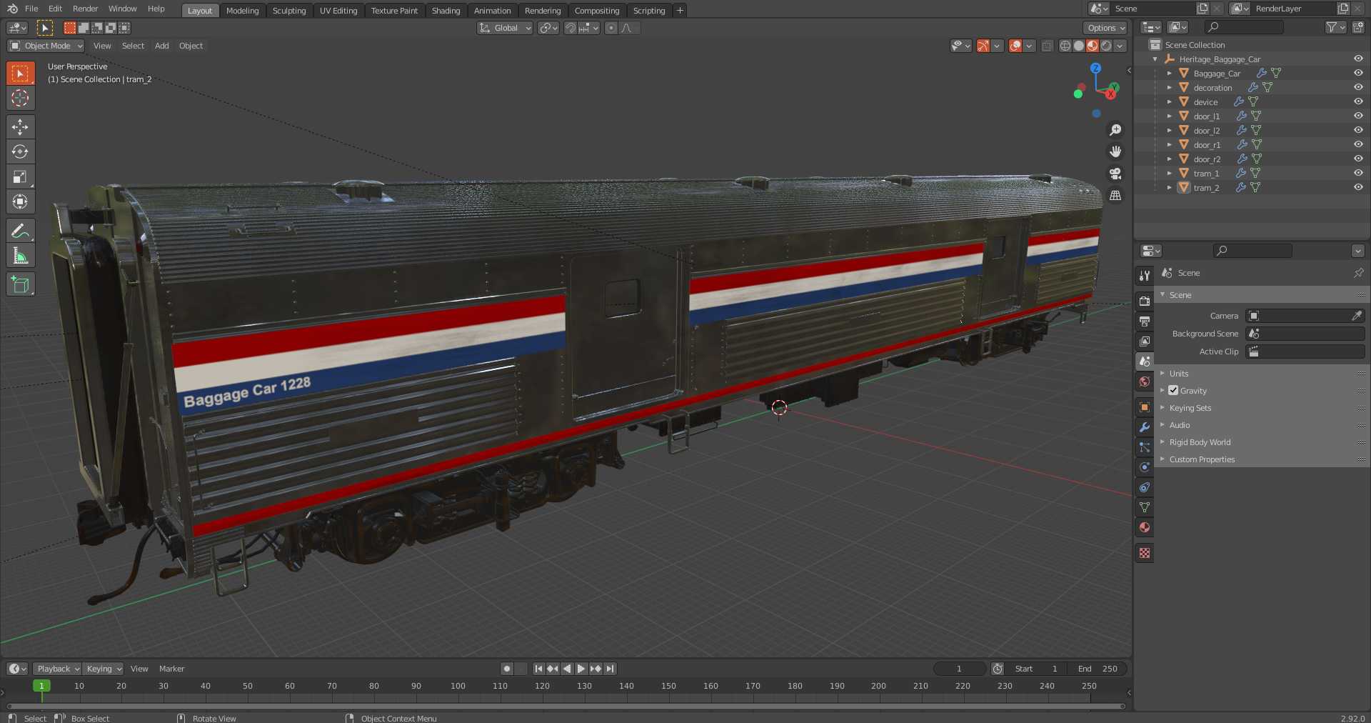 3D model Heritage Baggage Car