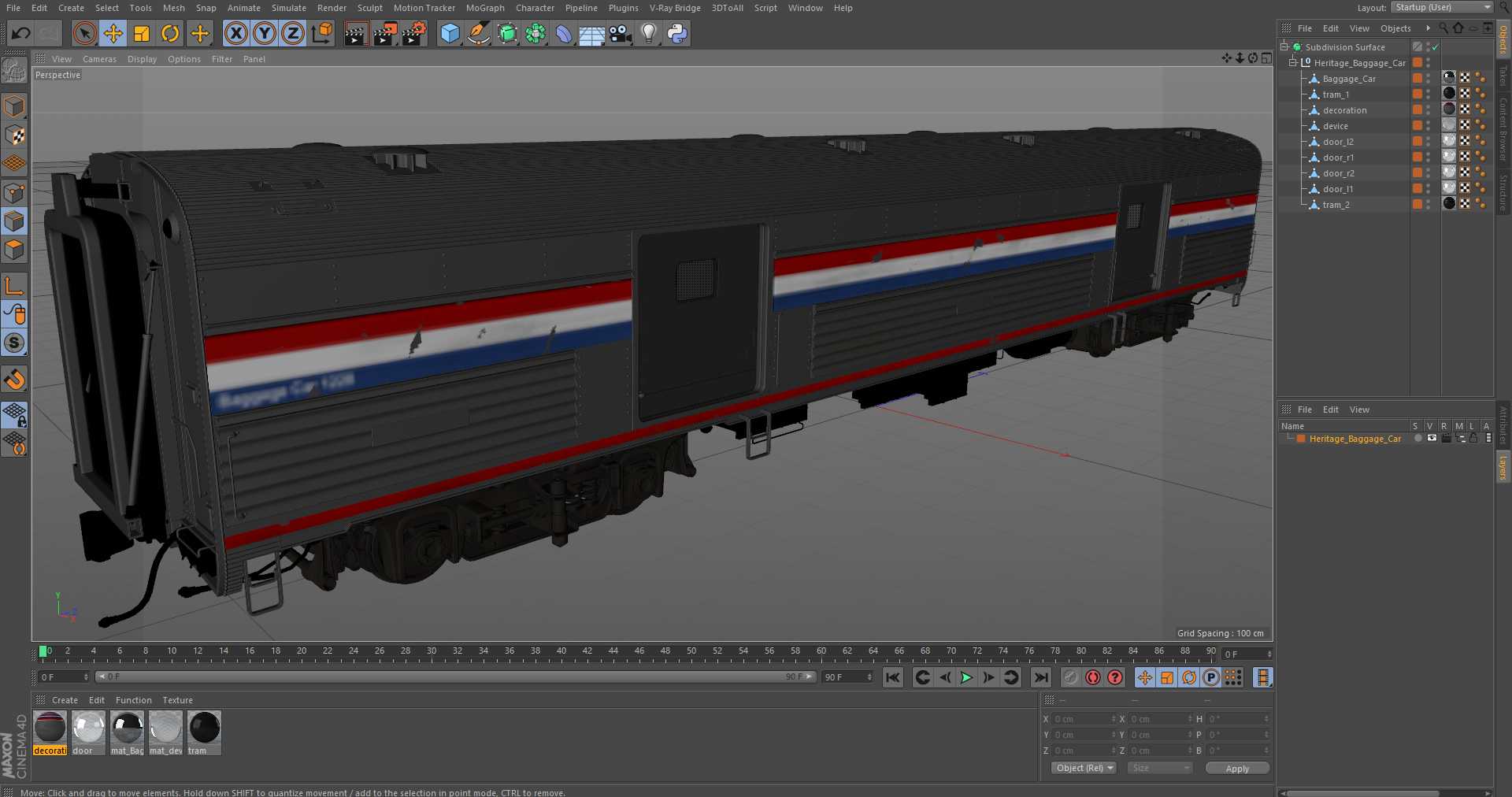 3D model Heritage Baggage Car