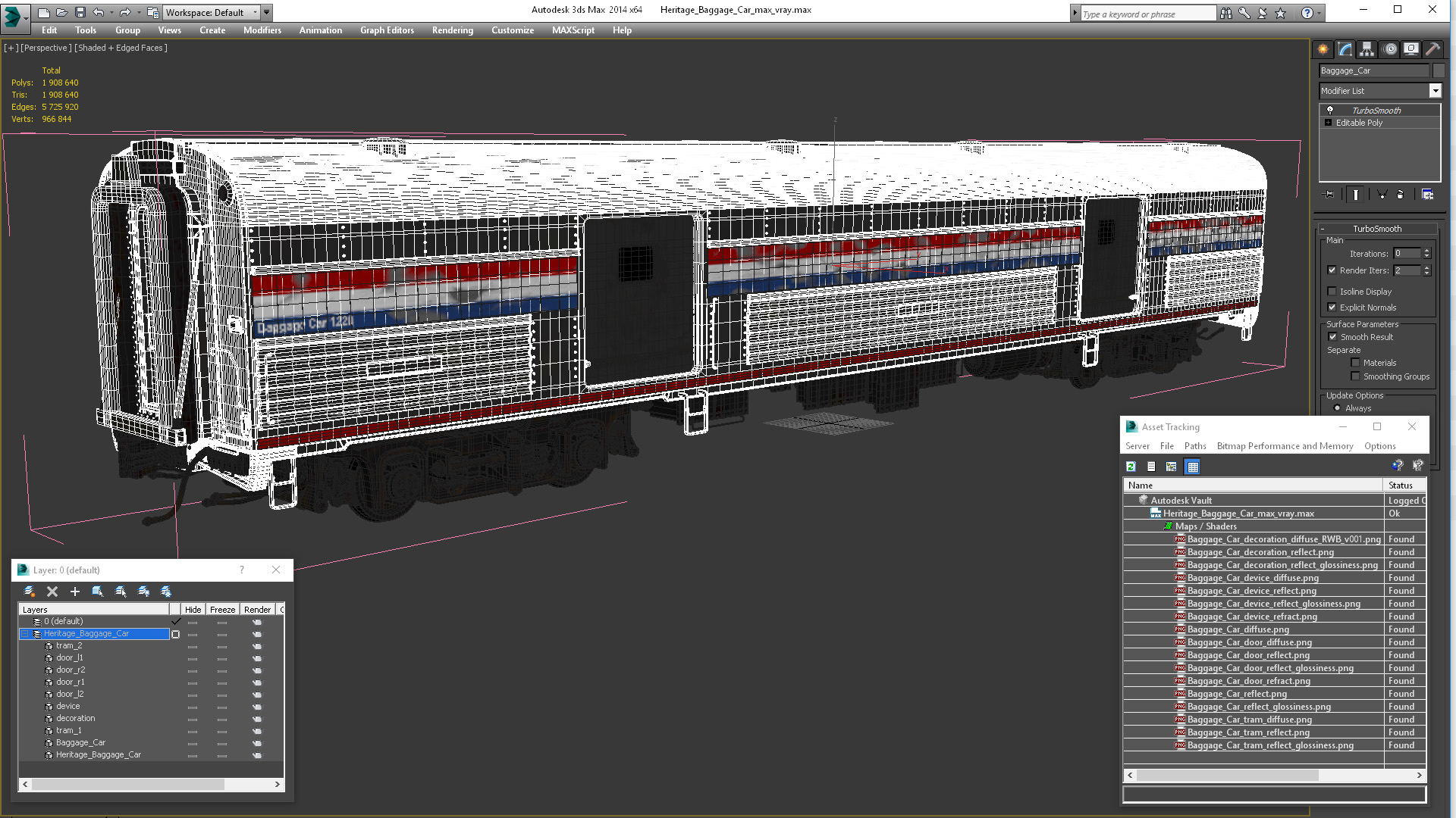 3D model Heritage Baggage Car