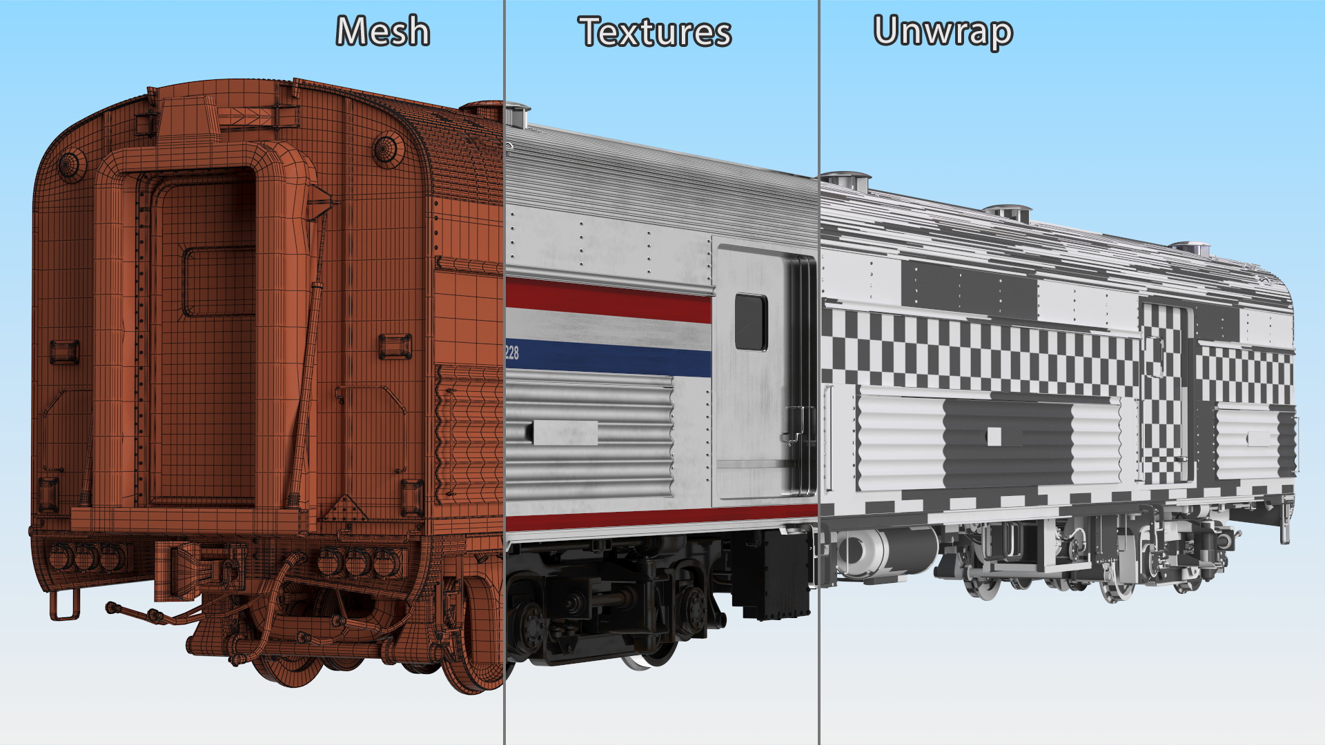3D model Heritage Baggage Car