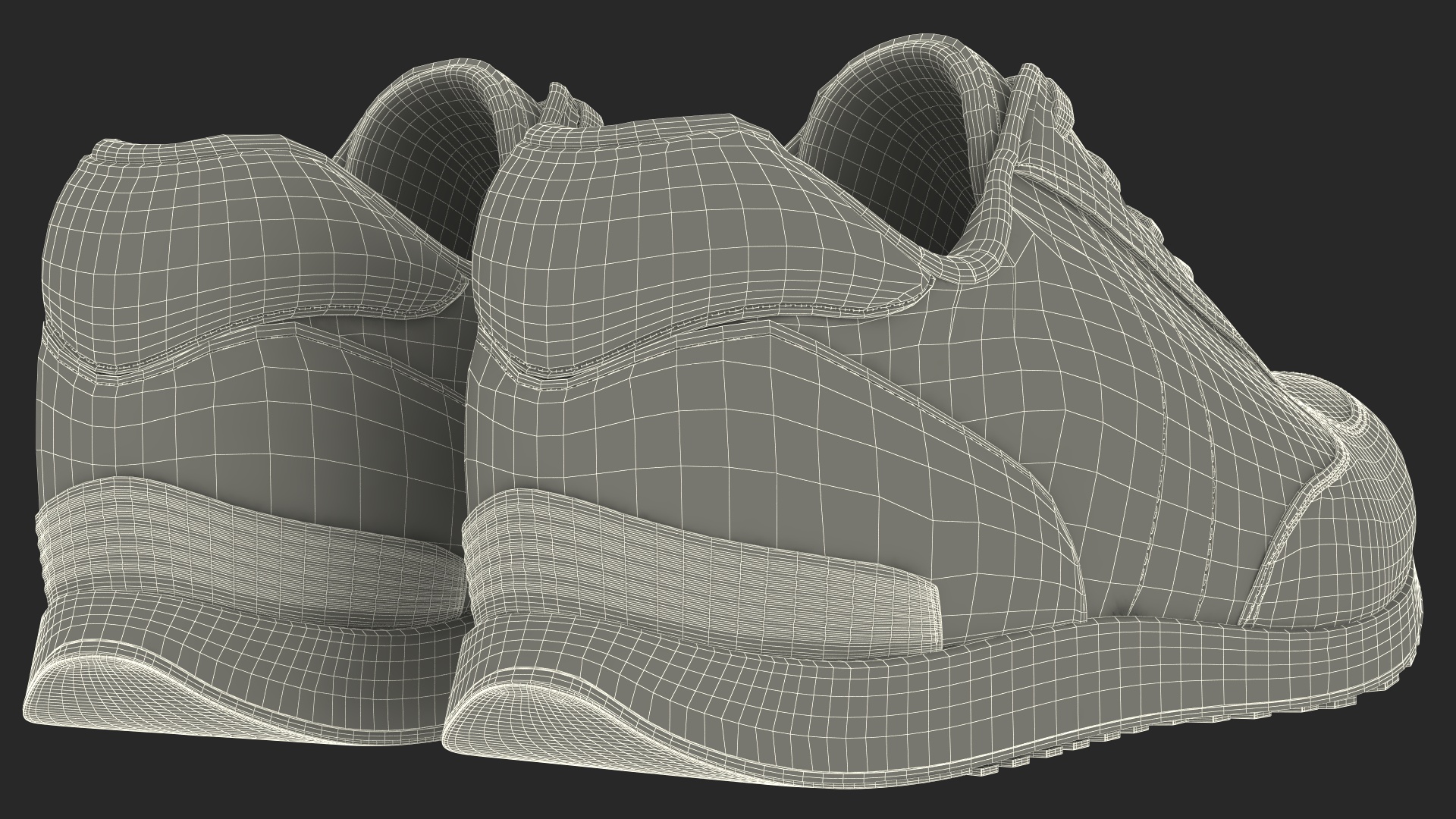 3D Casual Athletic Sneakers Fur model