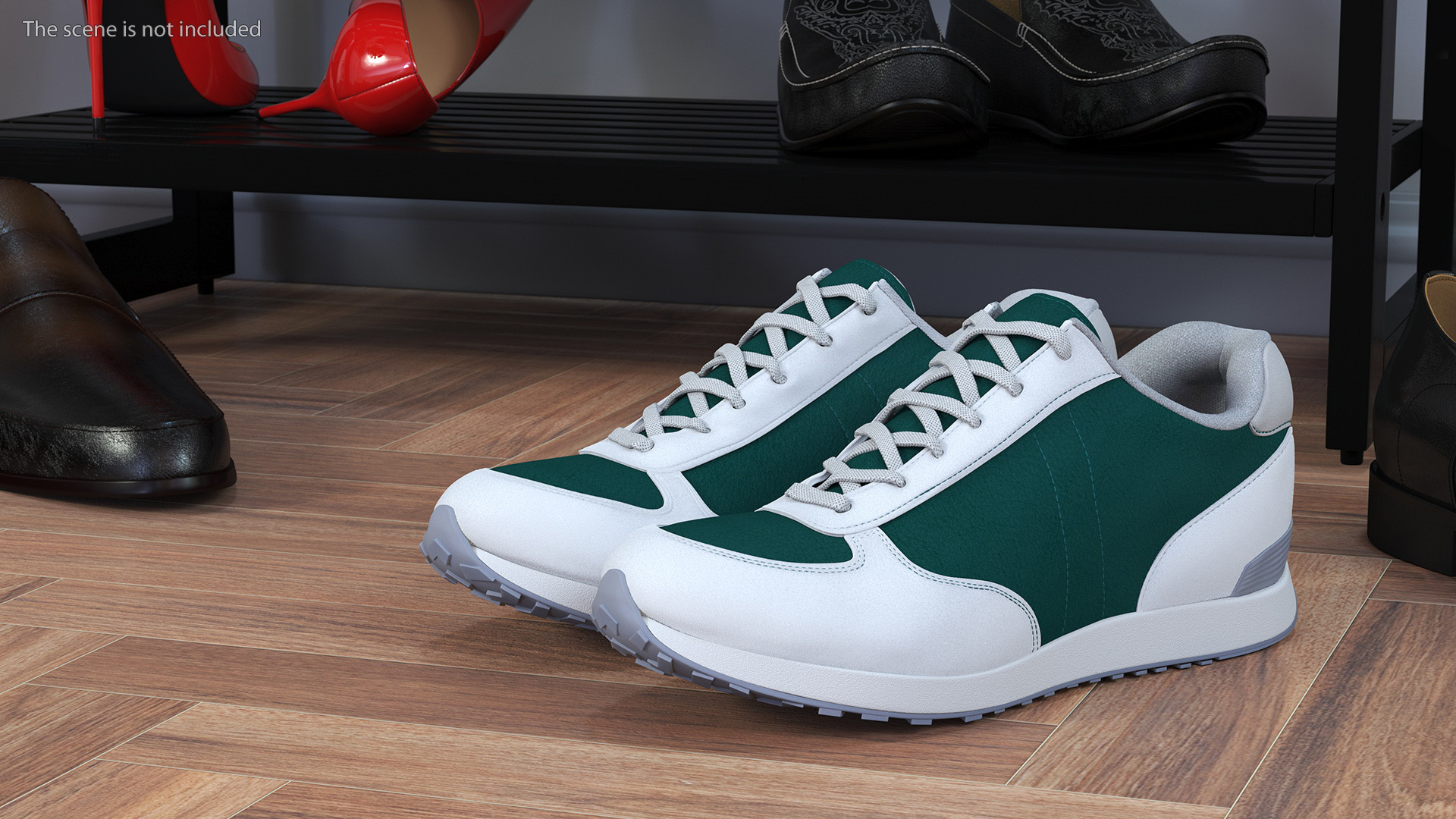 3D Casual Athletic Sneakers Fur model