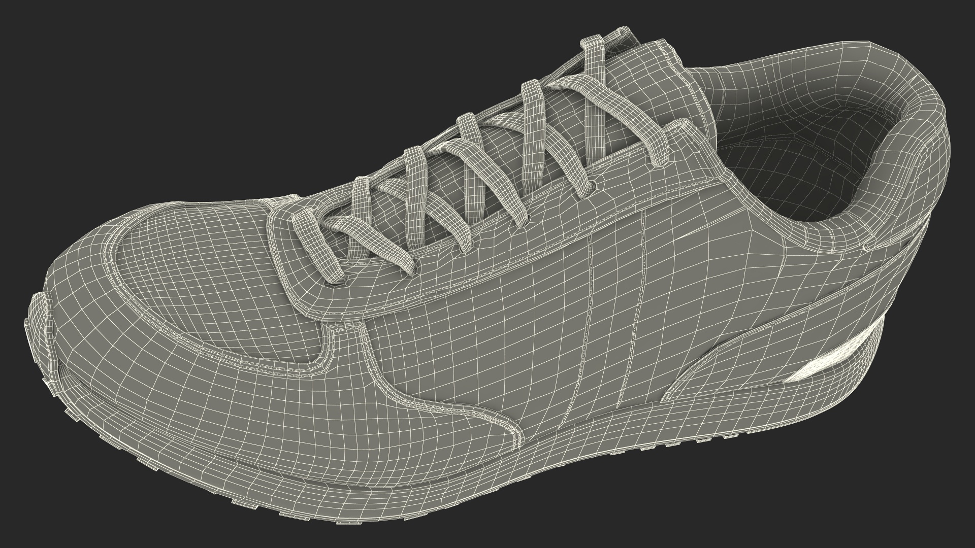 3D Casual Athletic Sneakers Fur model