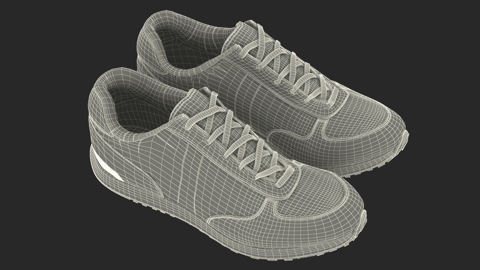 3D Casual Athletic Sneakers Fur model