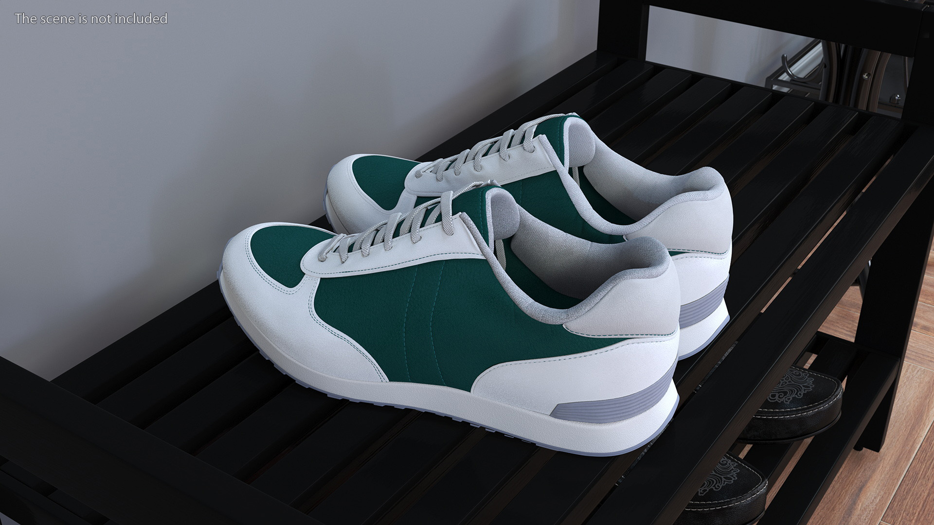 3D Casual Athletic Sneakers Fur model
