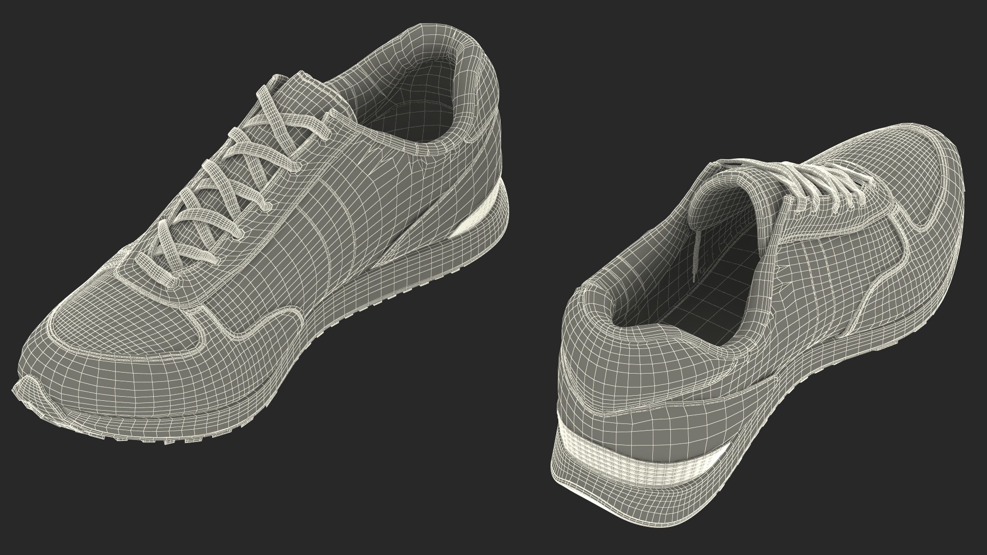 3D Casual Athletic Sneakers Fur model