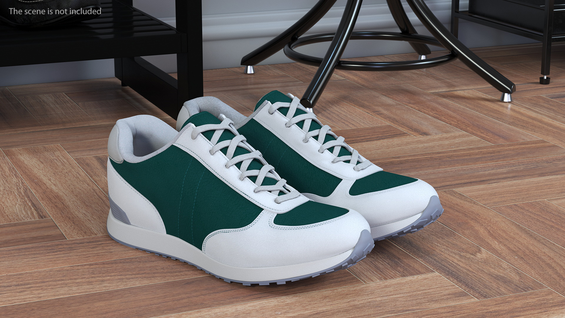3D Casual Athletic Sneakers Fur model