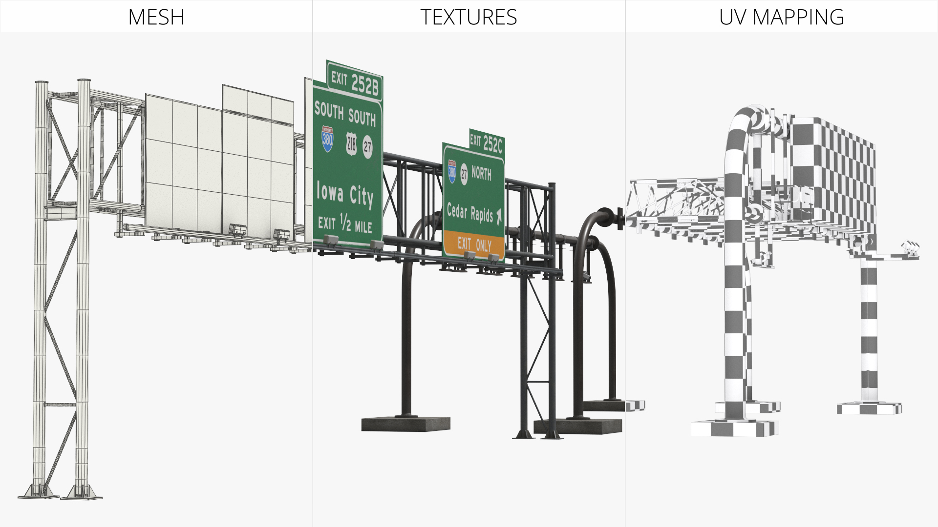 Roadway Sign Support Structure Set Simplified - view 9