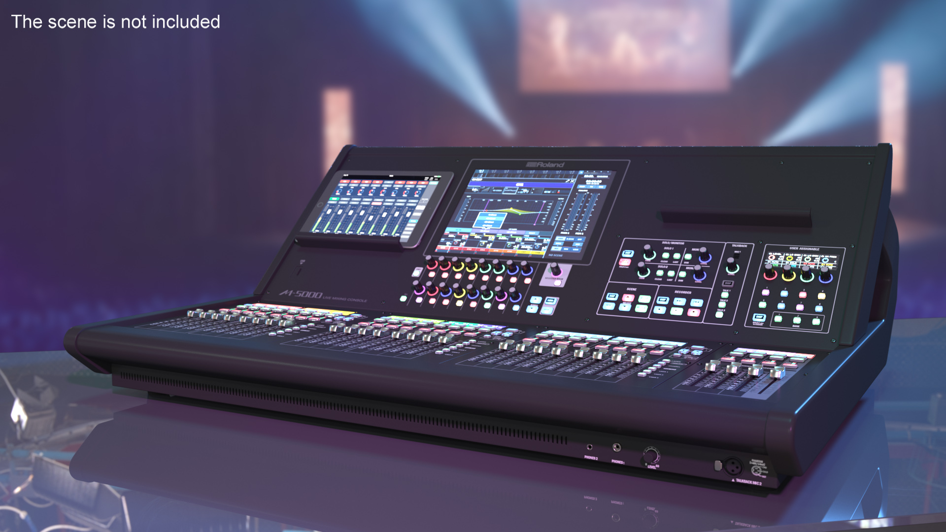 3D Live Mixing Console Roland M-5000 Lights On model