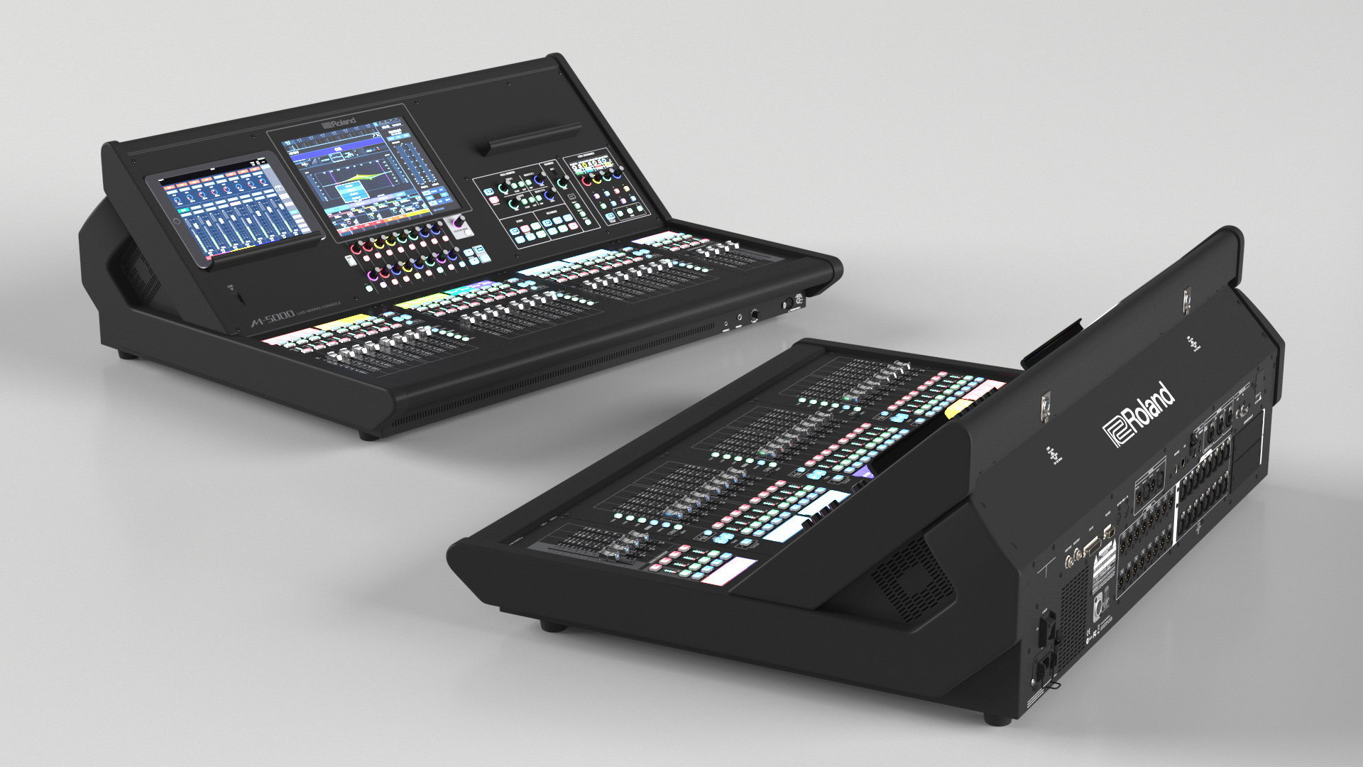 3D Live Mixing Console Roland M-5000 Lights On model