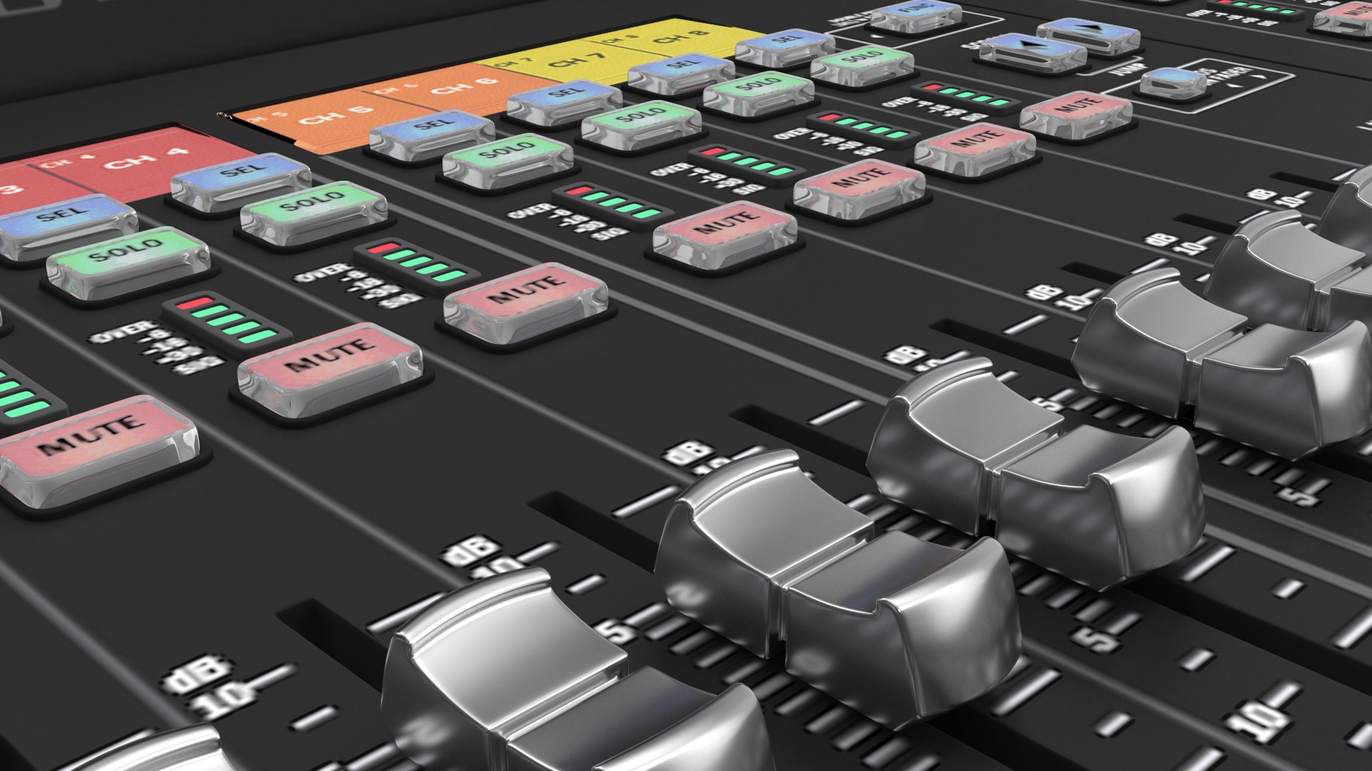 3D Live Mixing Console Roland M-5000 Lights On model