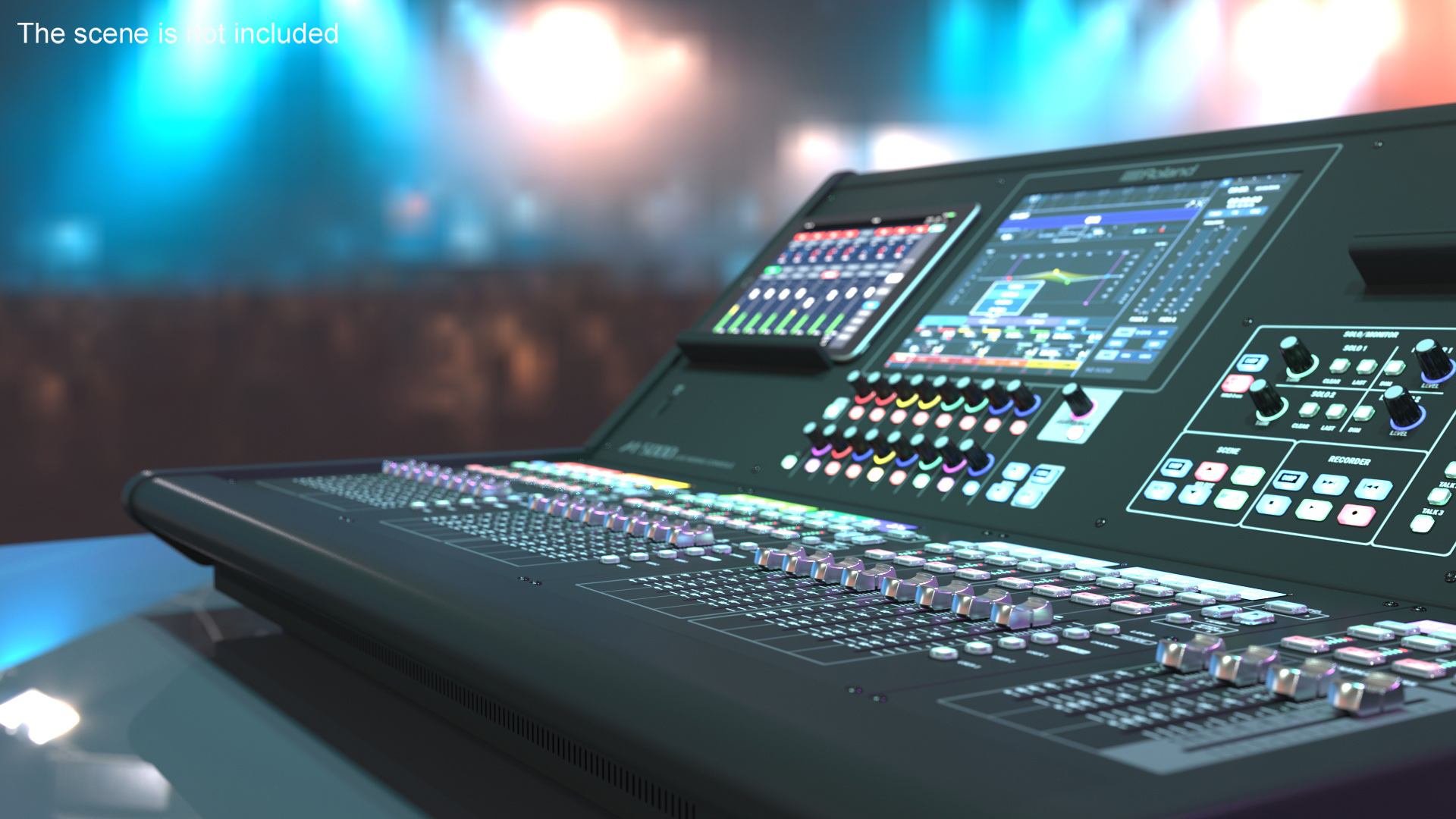 3D Live Mixing Console Roland M-5000 Lights On model