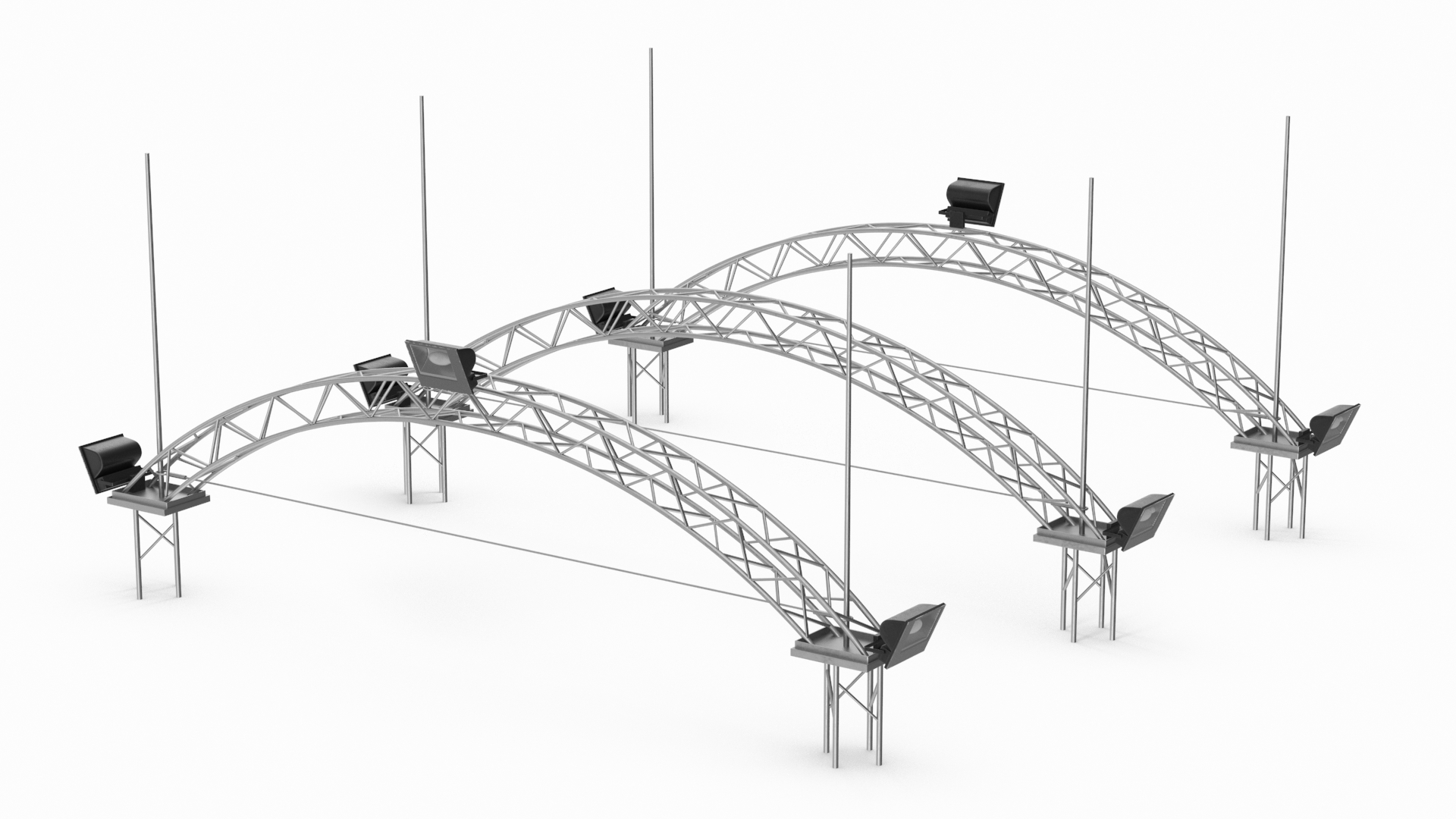 3D Truss Arch Lighting Rig Structure model
