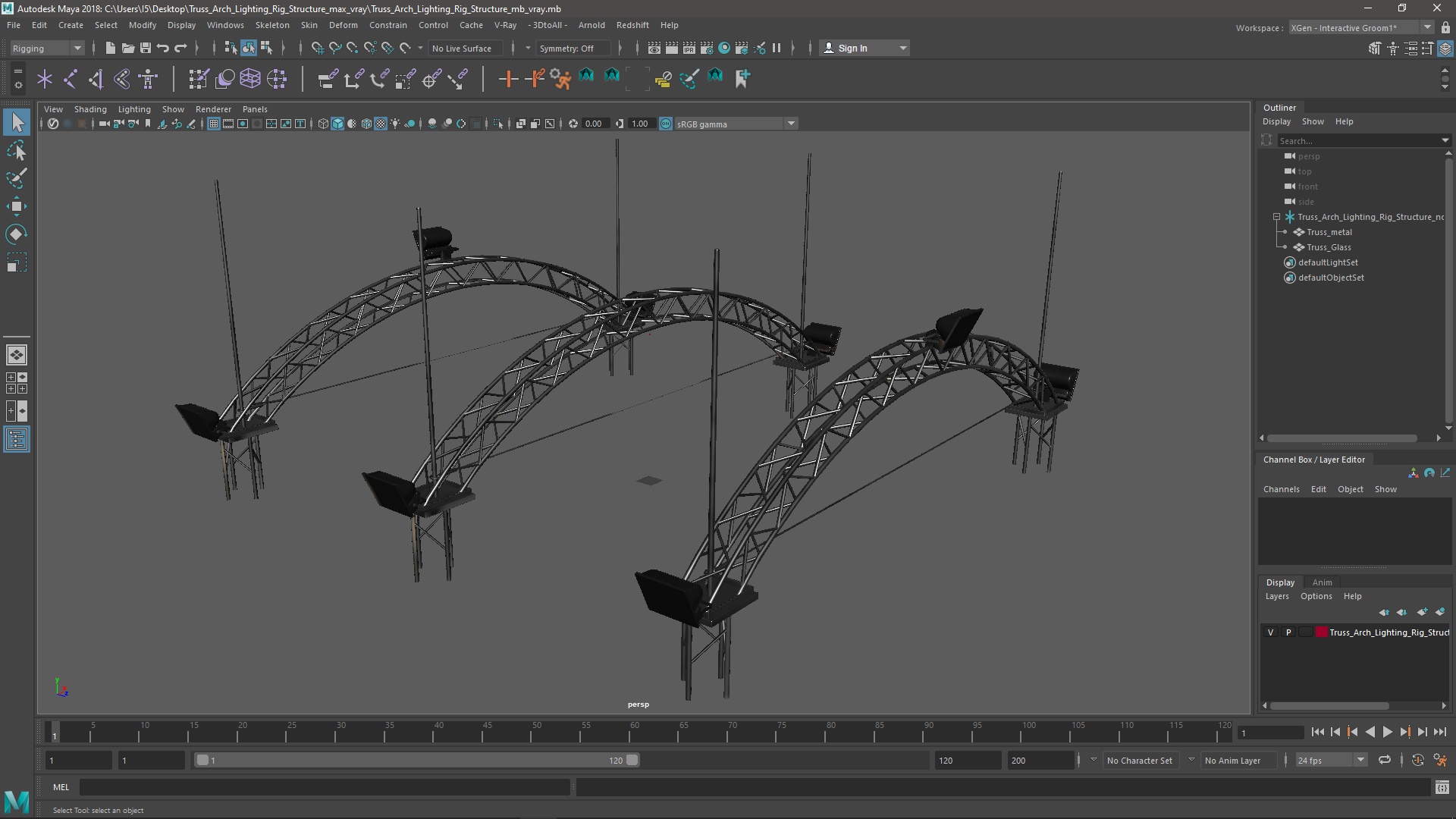 3D Truss Arch Lighting Rig Structure model