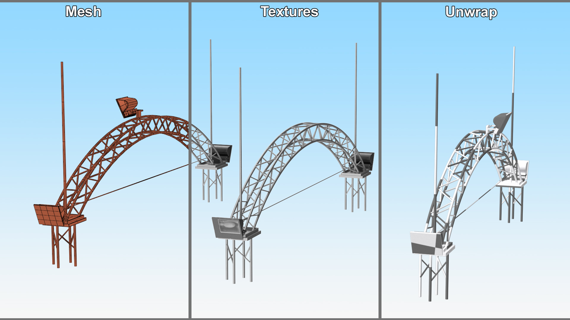 3D Truss Arch Lighting Rig Structure model