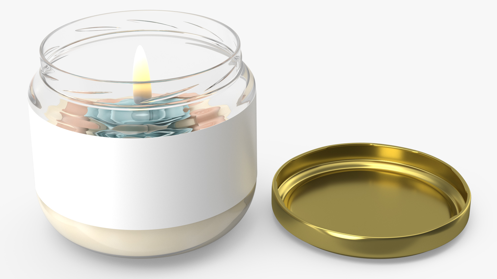 3D Jar Candle Fire Burns