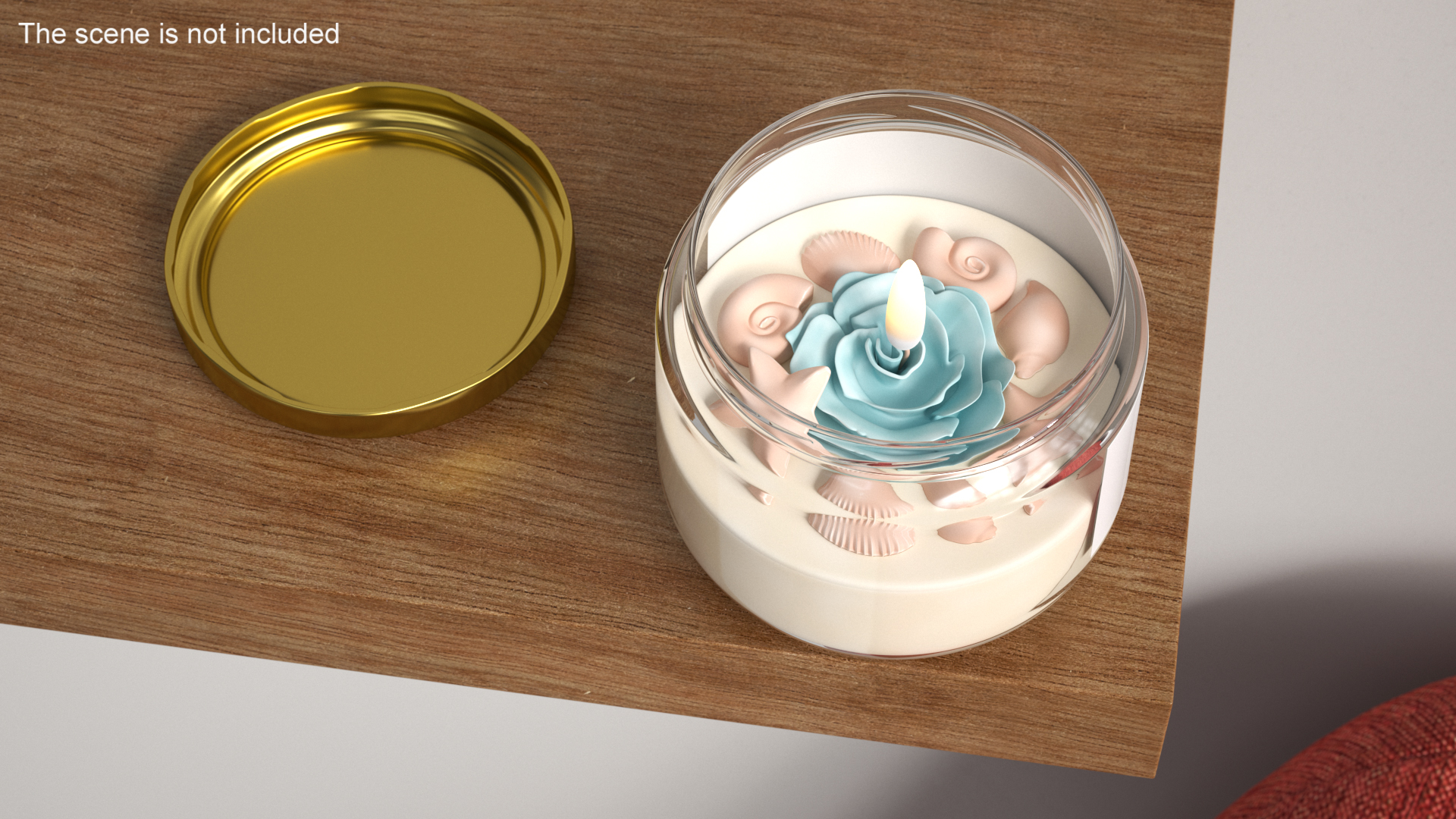 3D Jar Candle Fire Burns