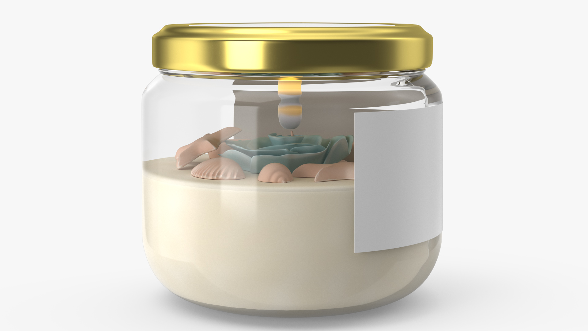 3D Jar Candle Fire Burns