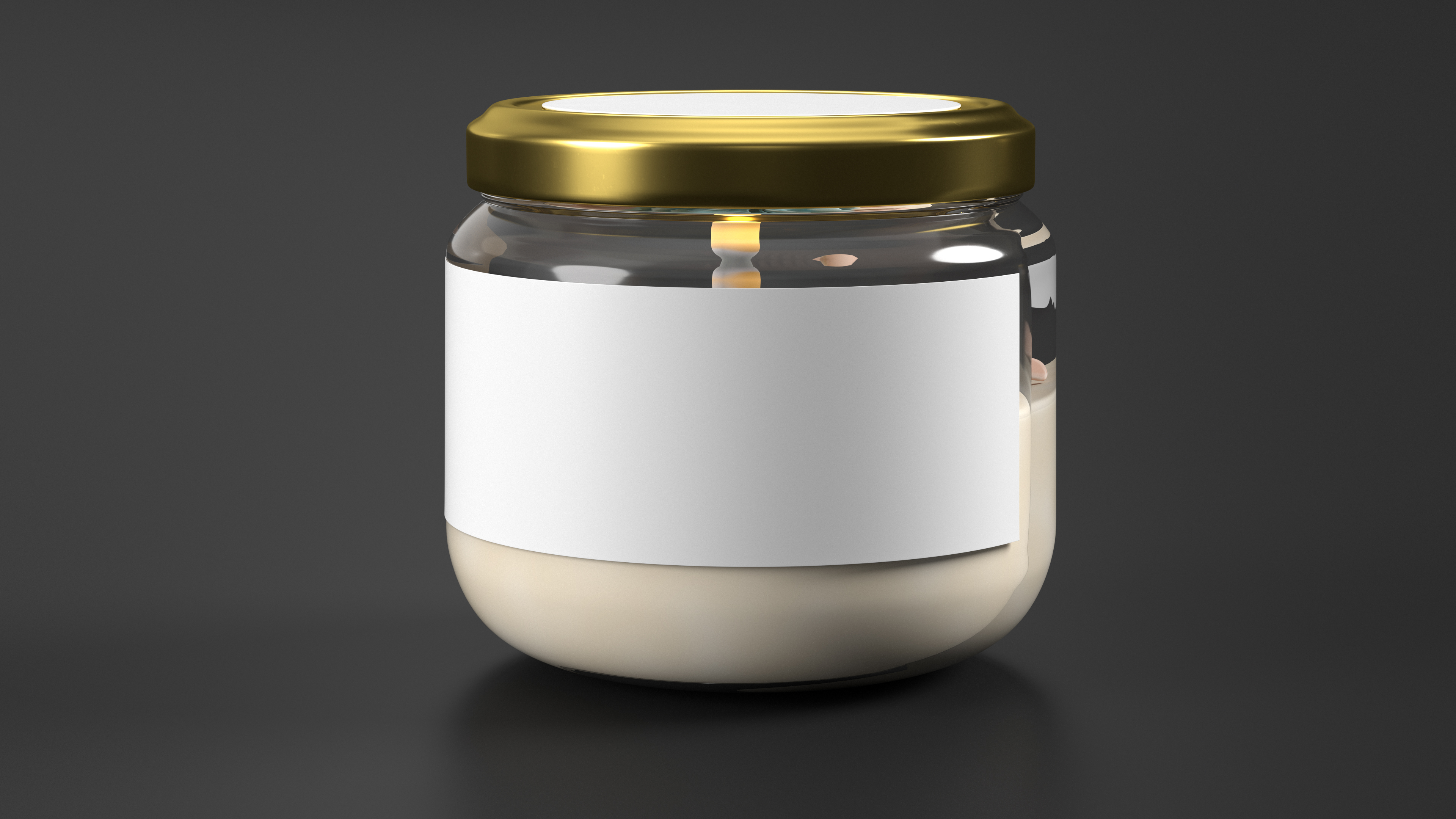 3D Jar Candle Fire Burns