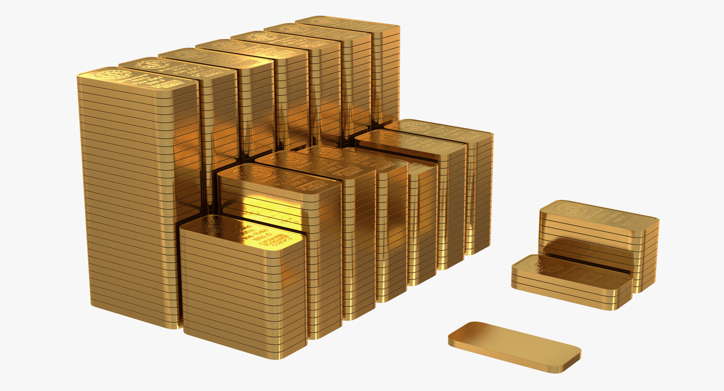 3D model Steel Safe with Gold Bars