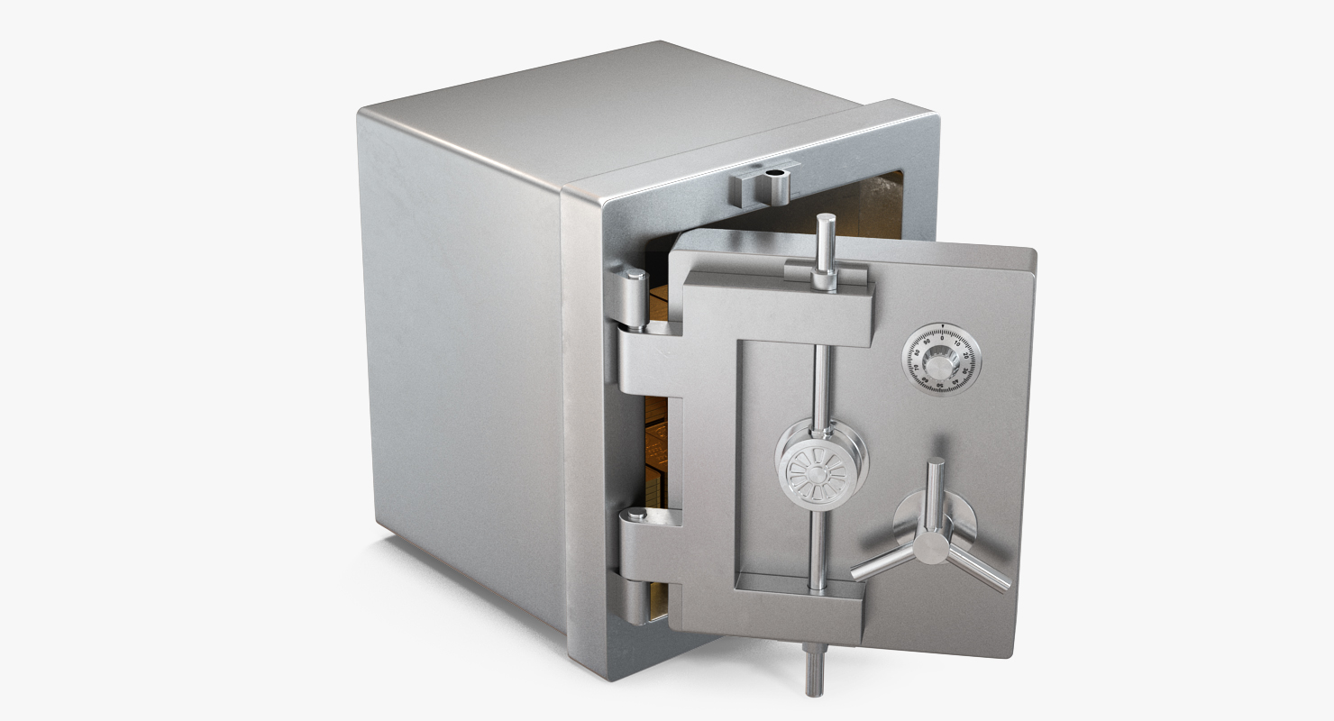 3D model Steel Safe with Gold Bars