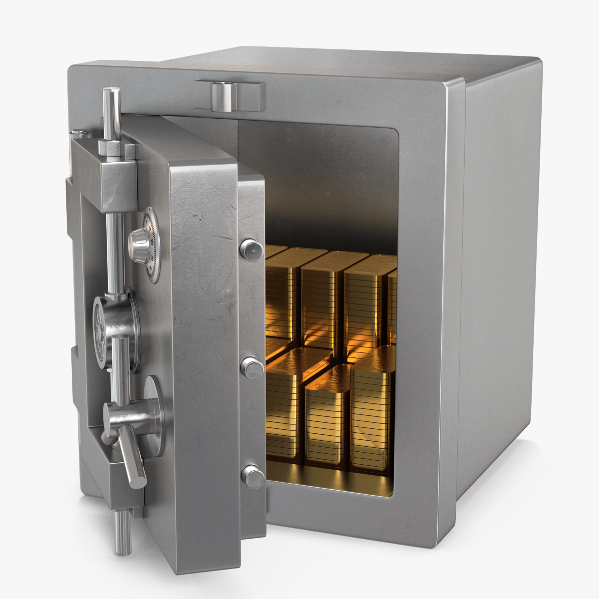Steel Safe with Gold Bars