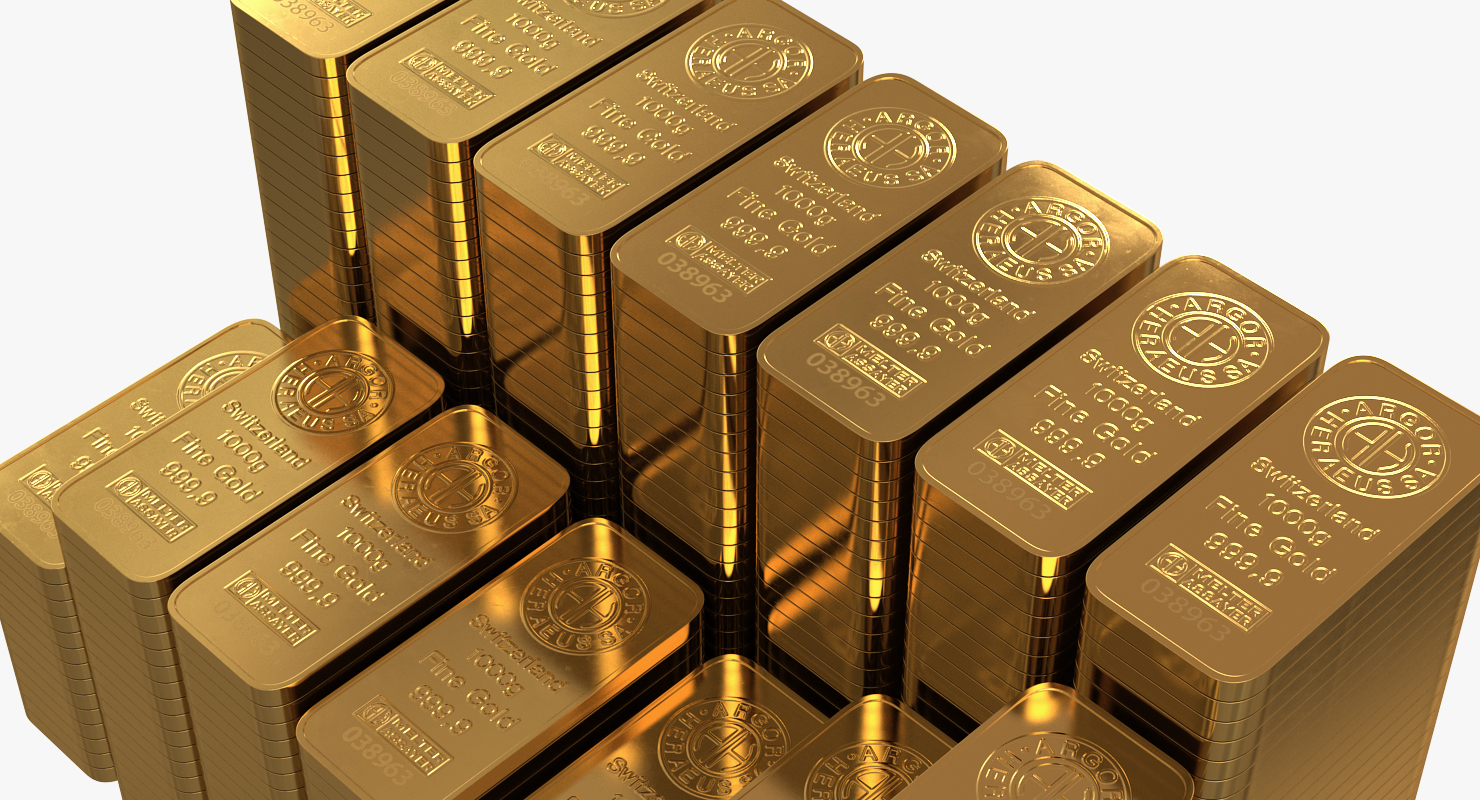 3D model Steel Safe with Gold Bars