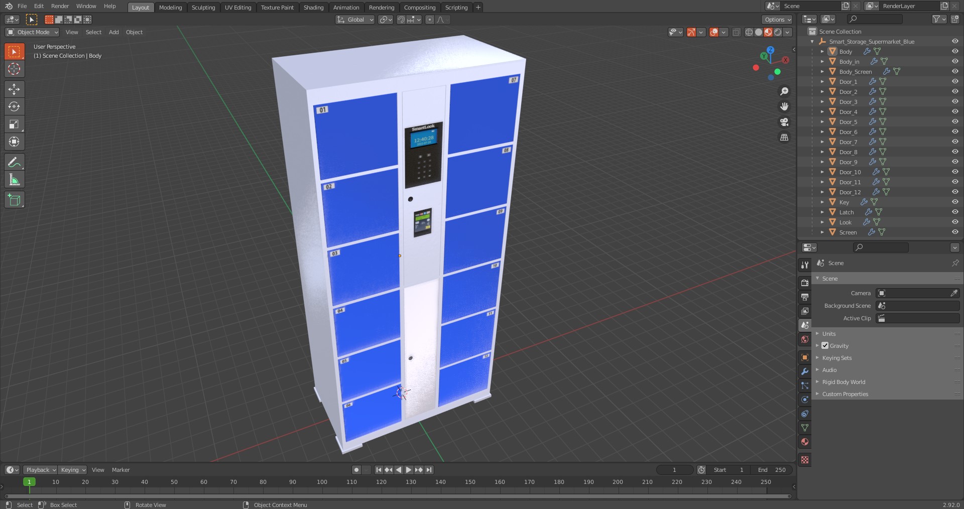 3D model Smart Storage Supermarket Blue