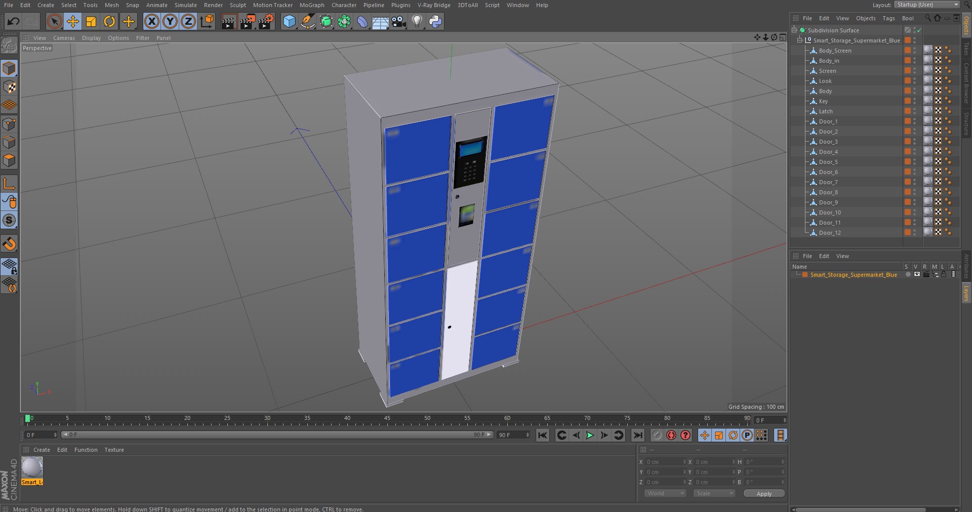 3D model Smart Storage Supermarket Blue