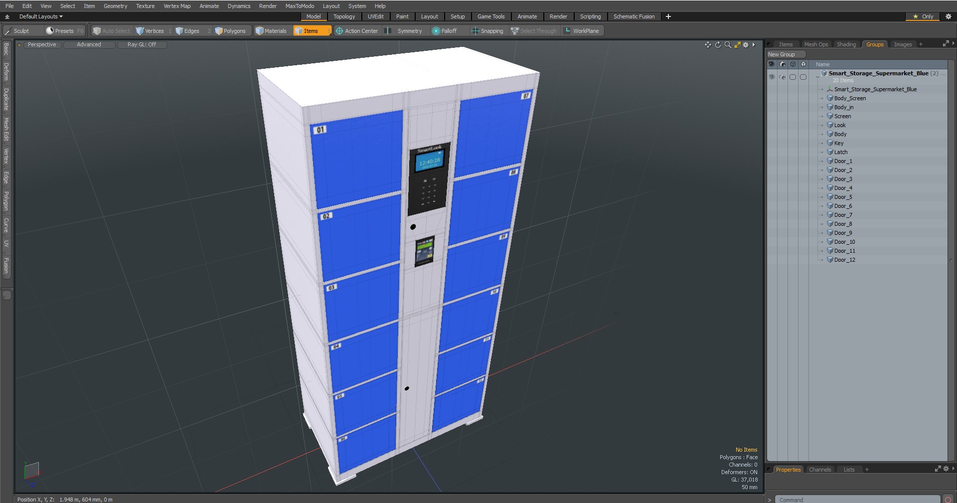 3D model Smart Storage Supermarket Blue