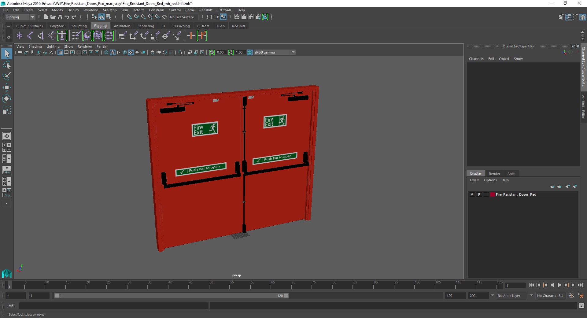 Fire Resistant Doors Red 3D model