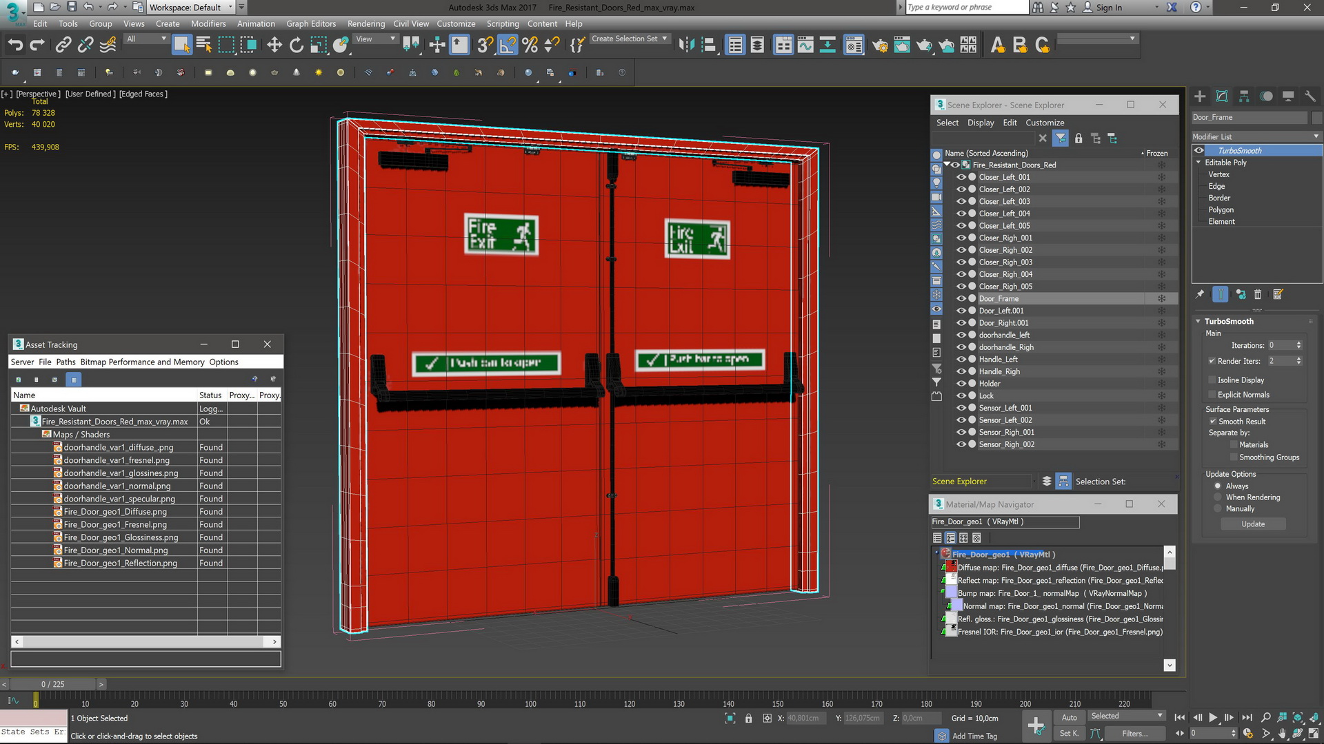 Fire Resistant Doors Red 3D model