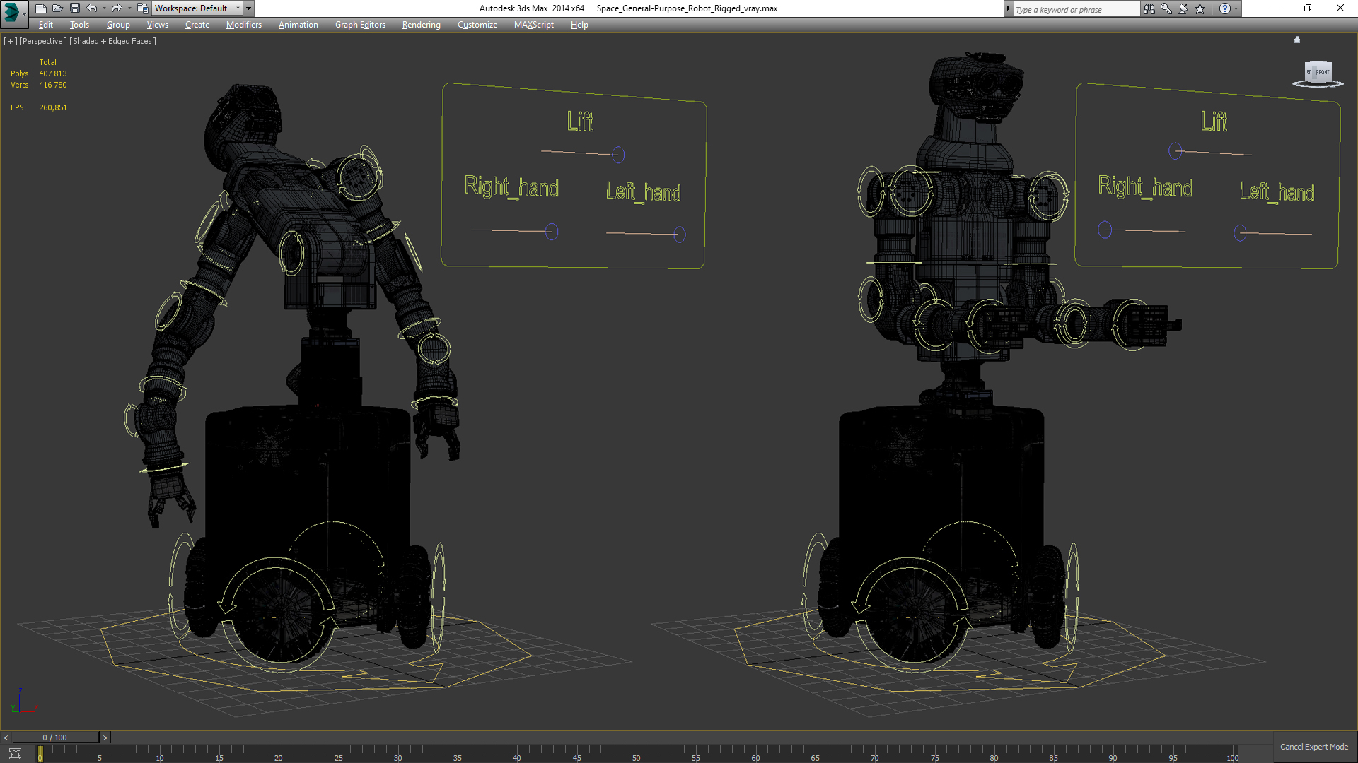 Space General-Purpose Robot Rigged 3D model