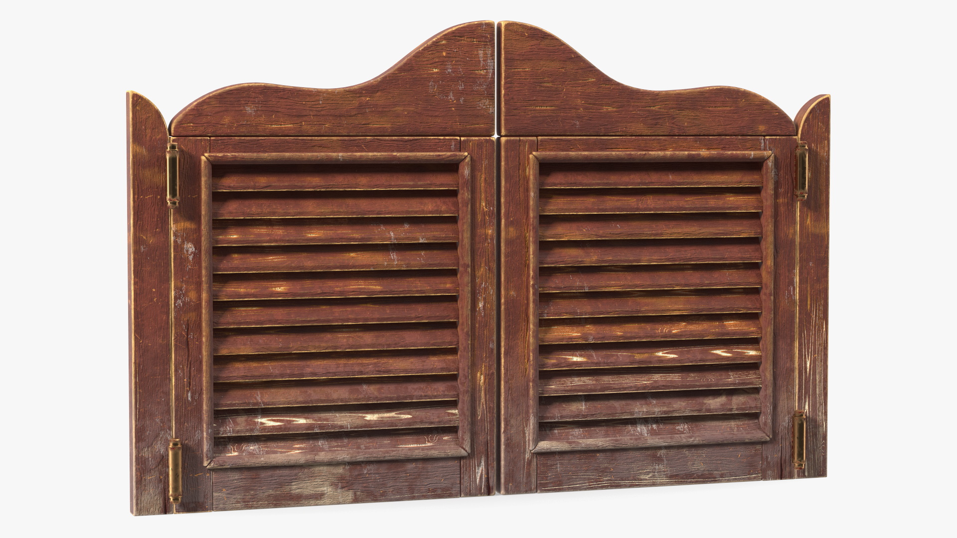 3D model Rustic Saloon Doors Rigged for Cinema 4D
